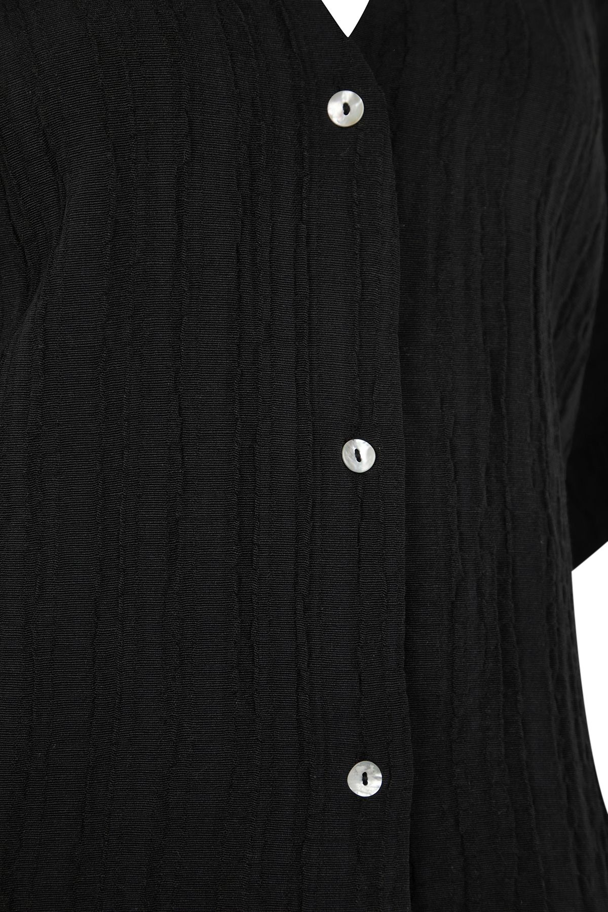 Trendyol Collection-Czarny*001 Tkanina płócienna 99% poliester, 1% elastan 8