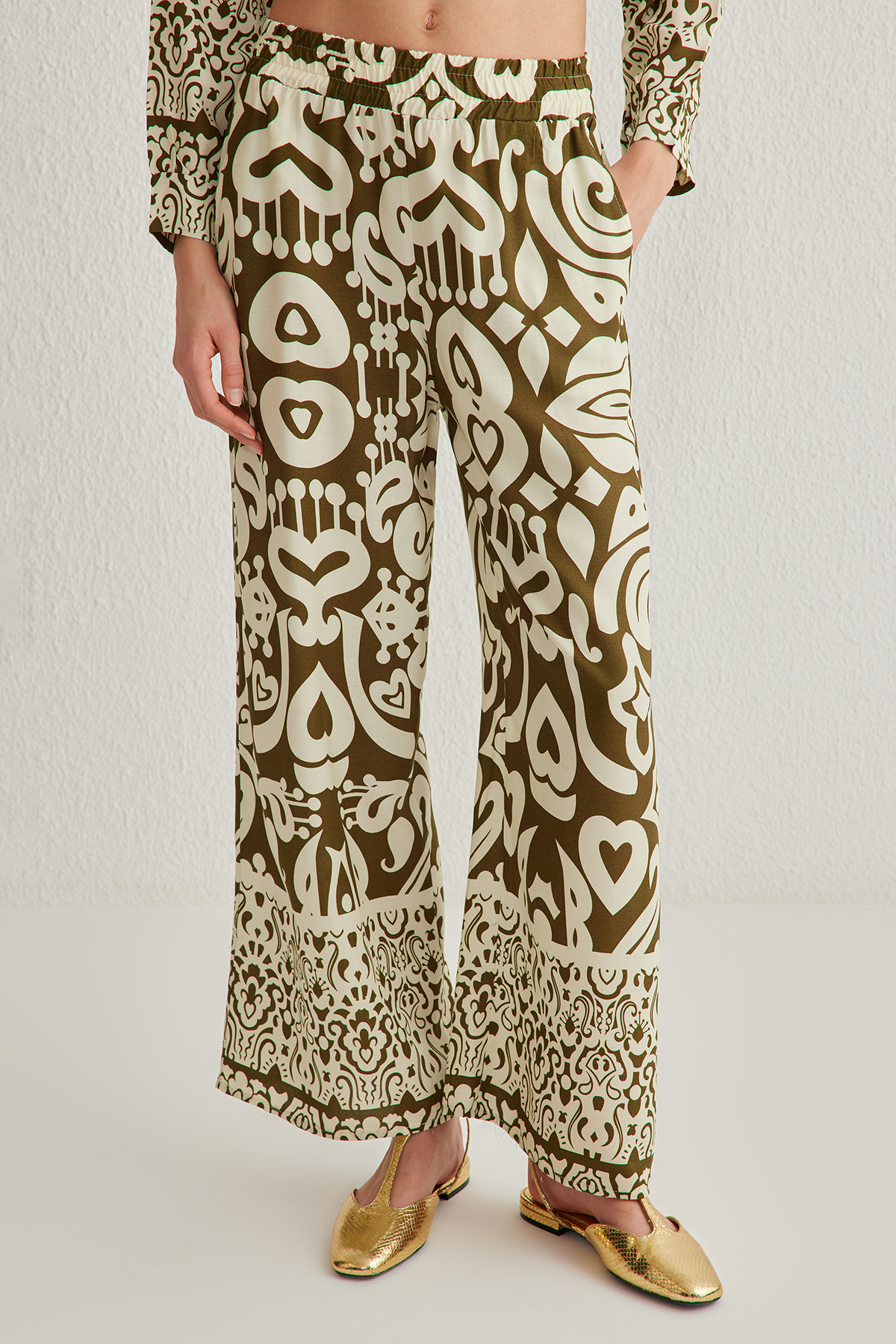 Trendyol Collection-Khaki szőtt felső és alsó készlet TWOSS24AU00082 4