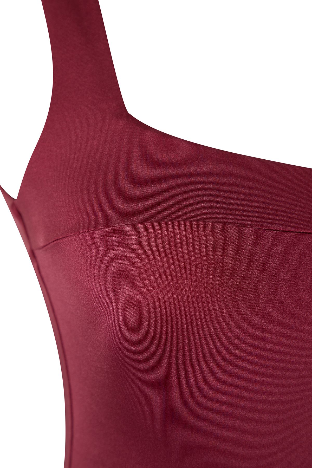 Trendyol Collection-Claret Red*002 Gładki kostium kąpielowy z ramiączkami typu bralette 6