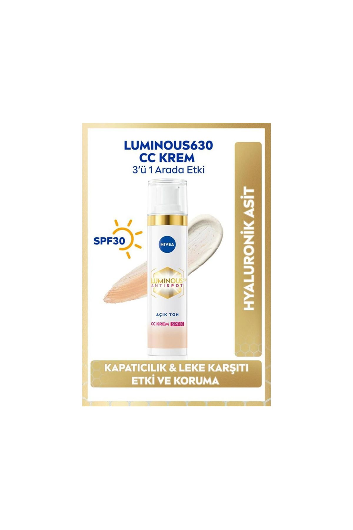 NIVEA Luminous630 Leke Karşıtı CC Krem SPF30 Açık Ton 40 ml