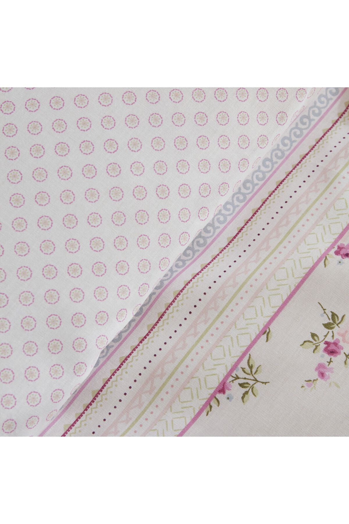 Karaca-Home Glen Pink 100% Baumwolle Doppelbettwäsche - 100% Baumwolle, Bettbezug 200 cm x 220 cm 5