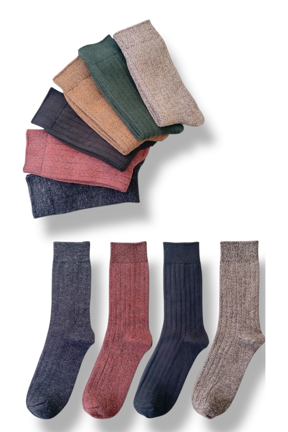footmania-6" Pair Winter Women's Wool Acrylic Thermal Socks Set (Soft Touch) 3