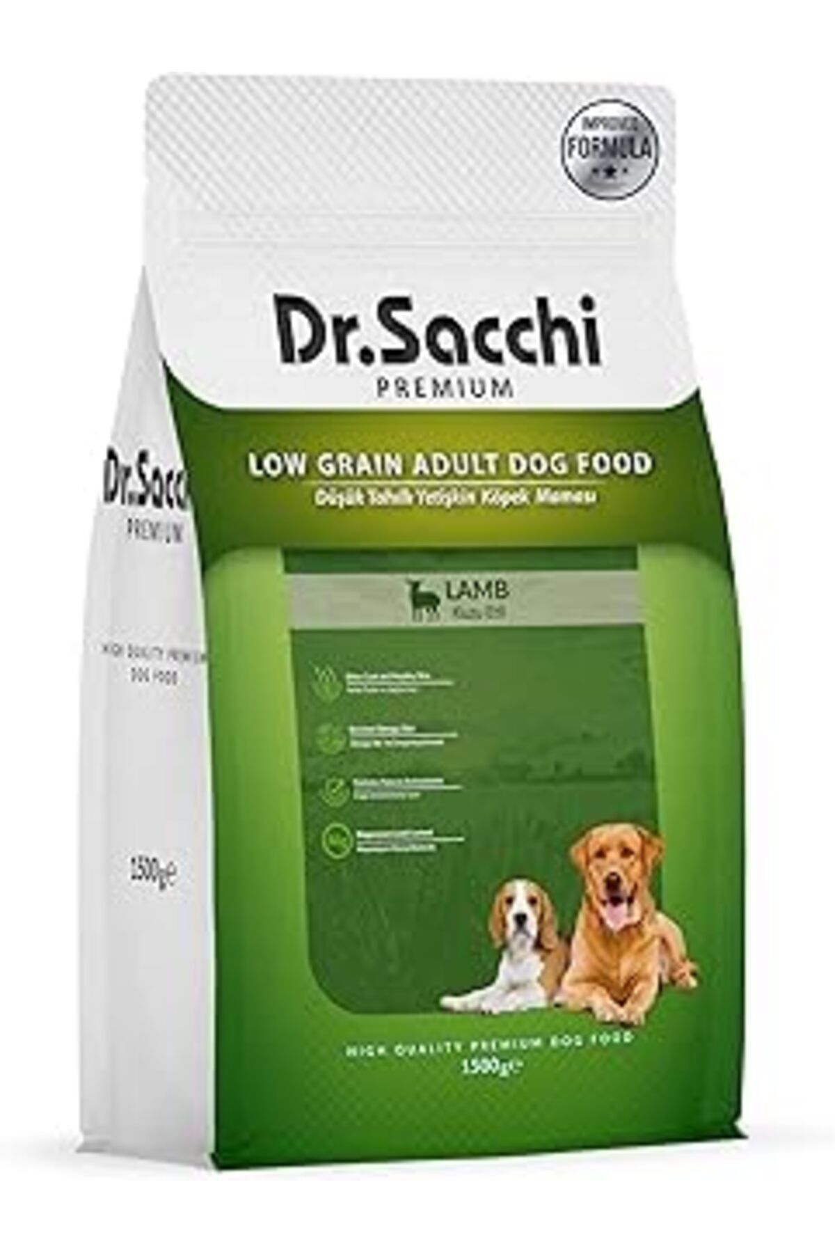 ZUHUDİ Dr.Sacchi Düşük Tahıllı Kuzu Etli Yetişkin Köpek Sı 1,5 Kg