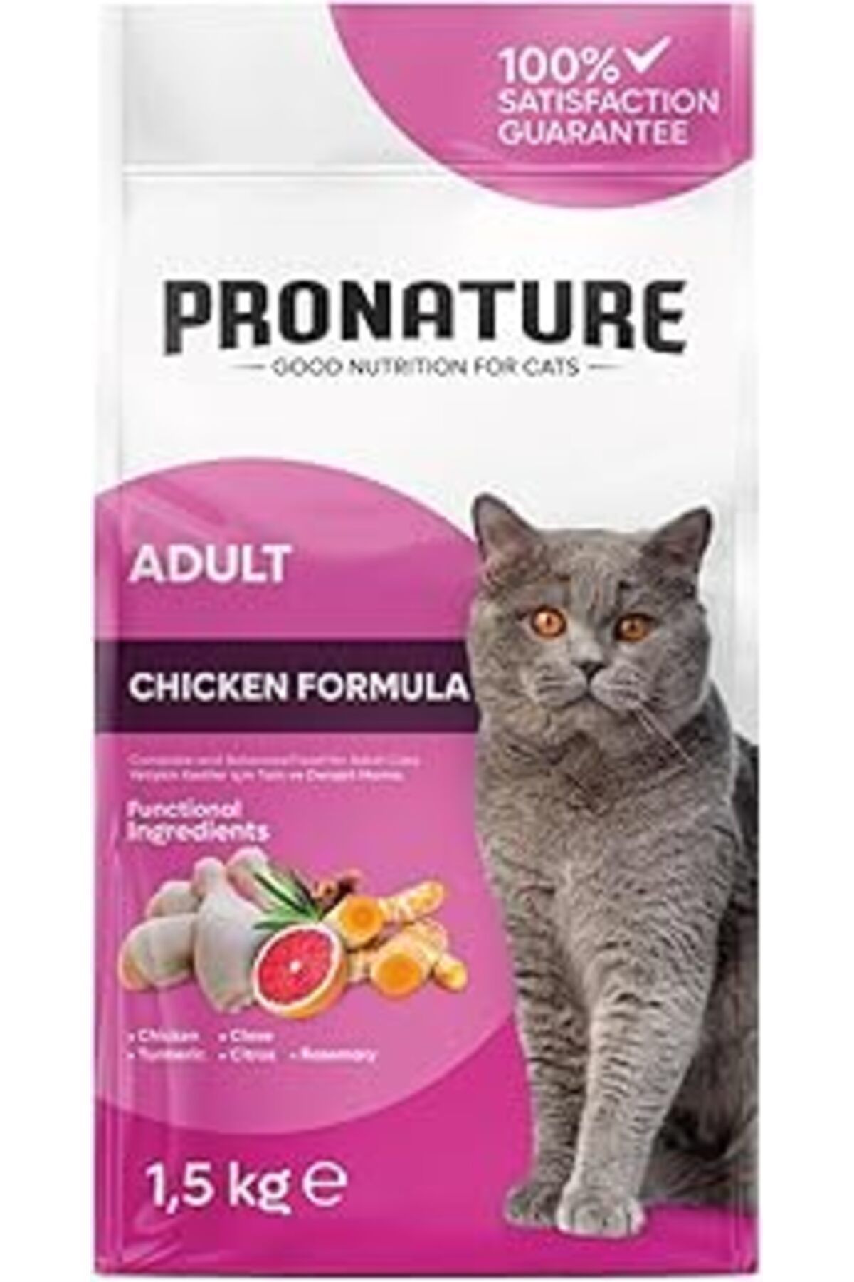 ZUHUDİ Pronature Yetişkin Kedi Sı Tavuk Ve Pirinçli 1,5 Kg