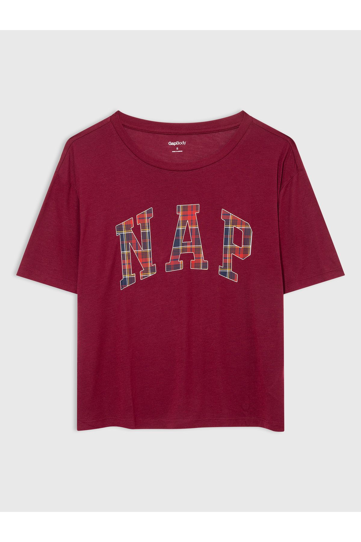 GAP Kadın Bordo Nap Grafikli Pijama Üstü