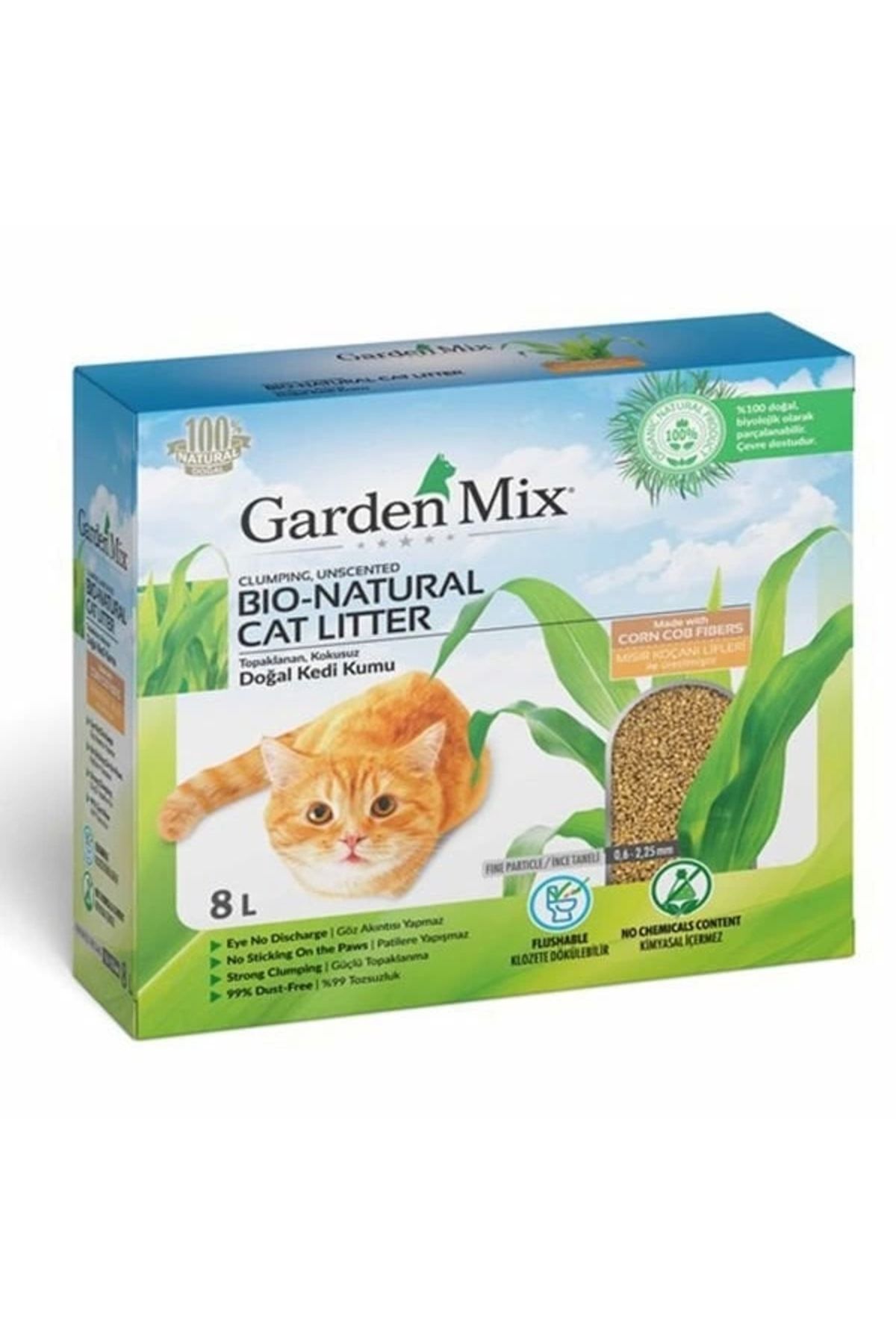 ureticiniz Garden Mix Topaklanan Mısır Lifli Kedi Kumu 8 Lt