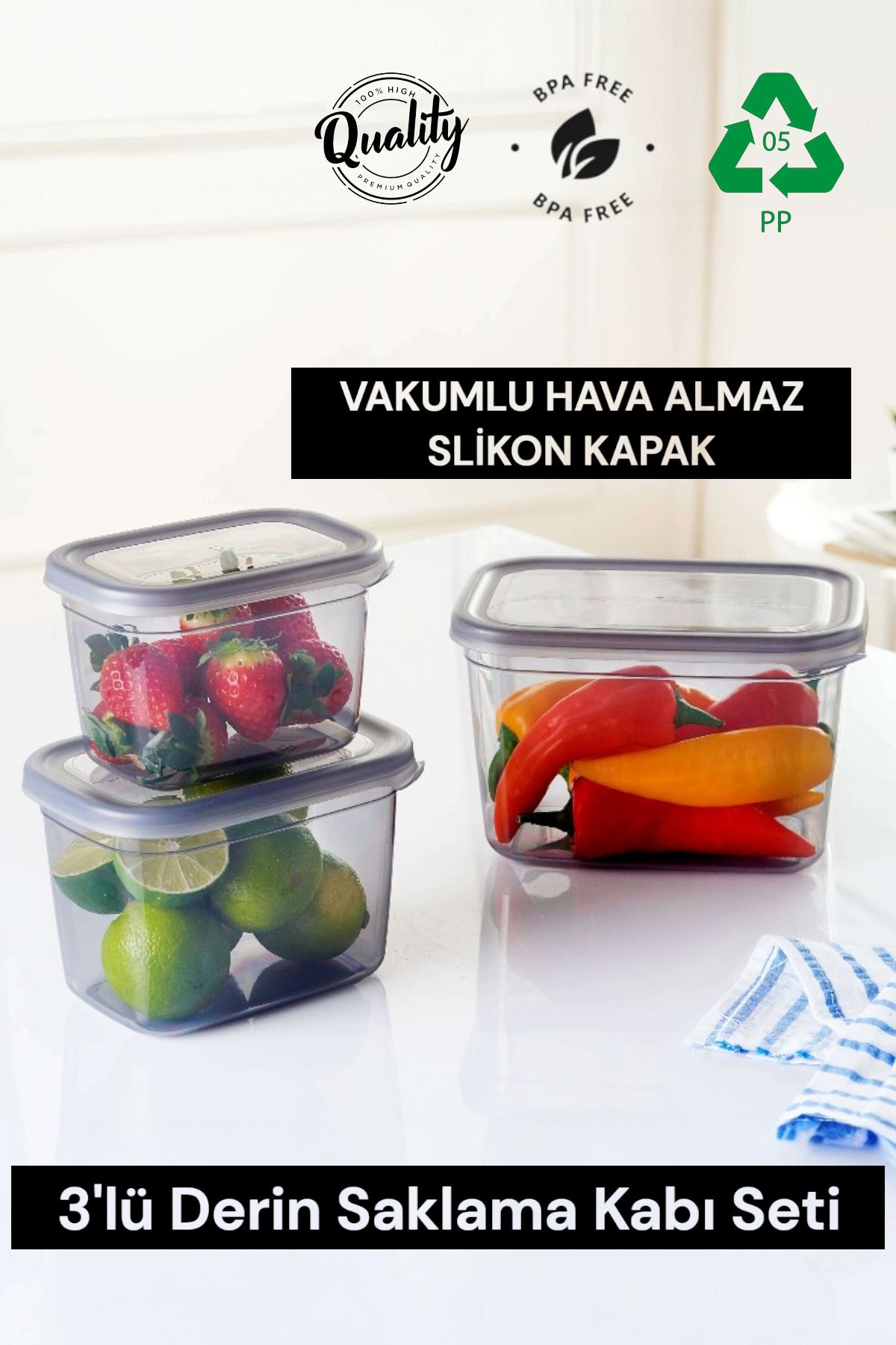 QLUX IDEAS-Colony Extra Set of 3 Deep Storage Containers - 800ml, 1300ml, 2300ml 1