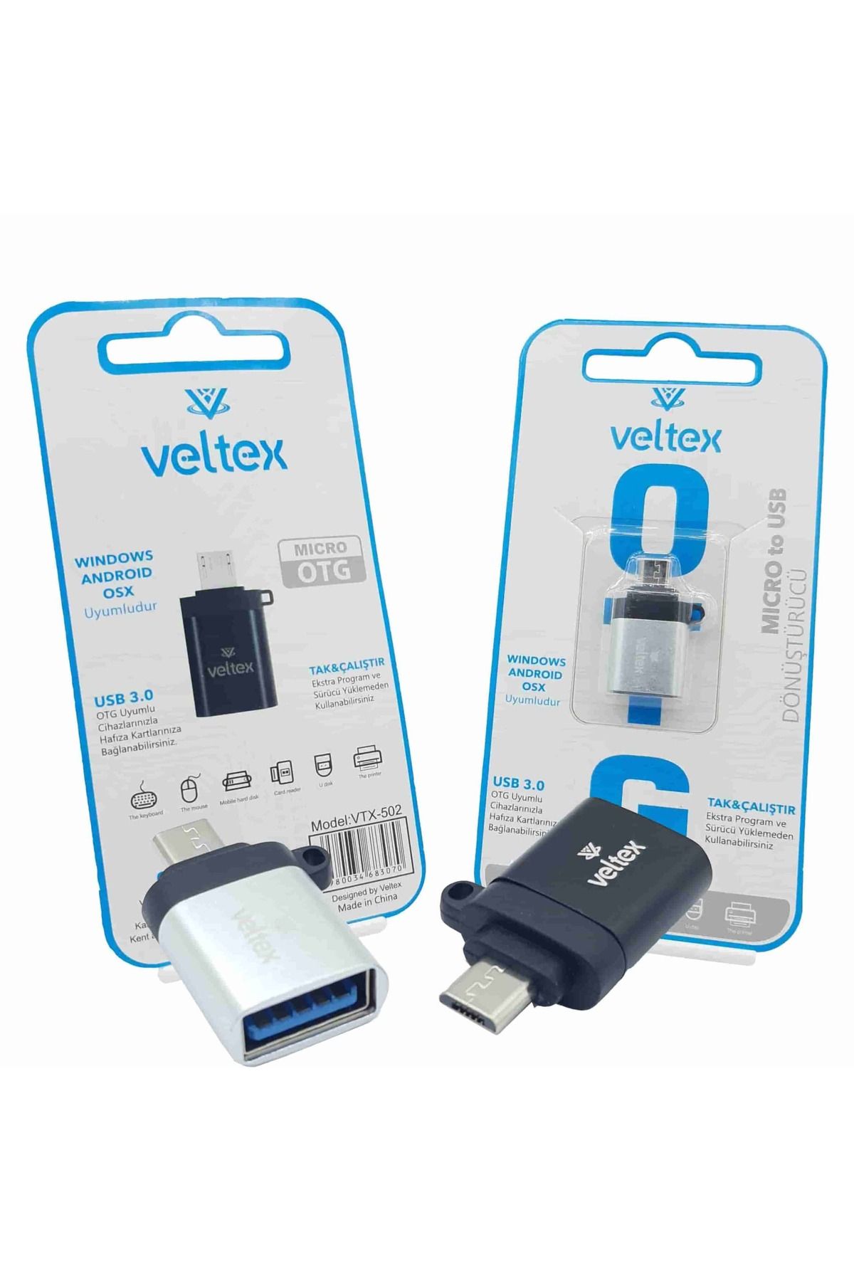 ASYılmaz (Micro) To Usb Metal  Dönüştürücü Otg Veltex VTX-502