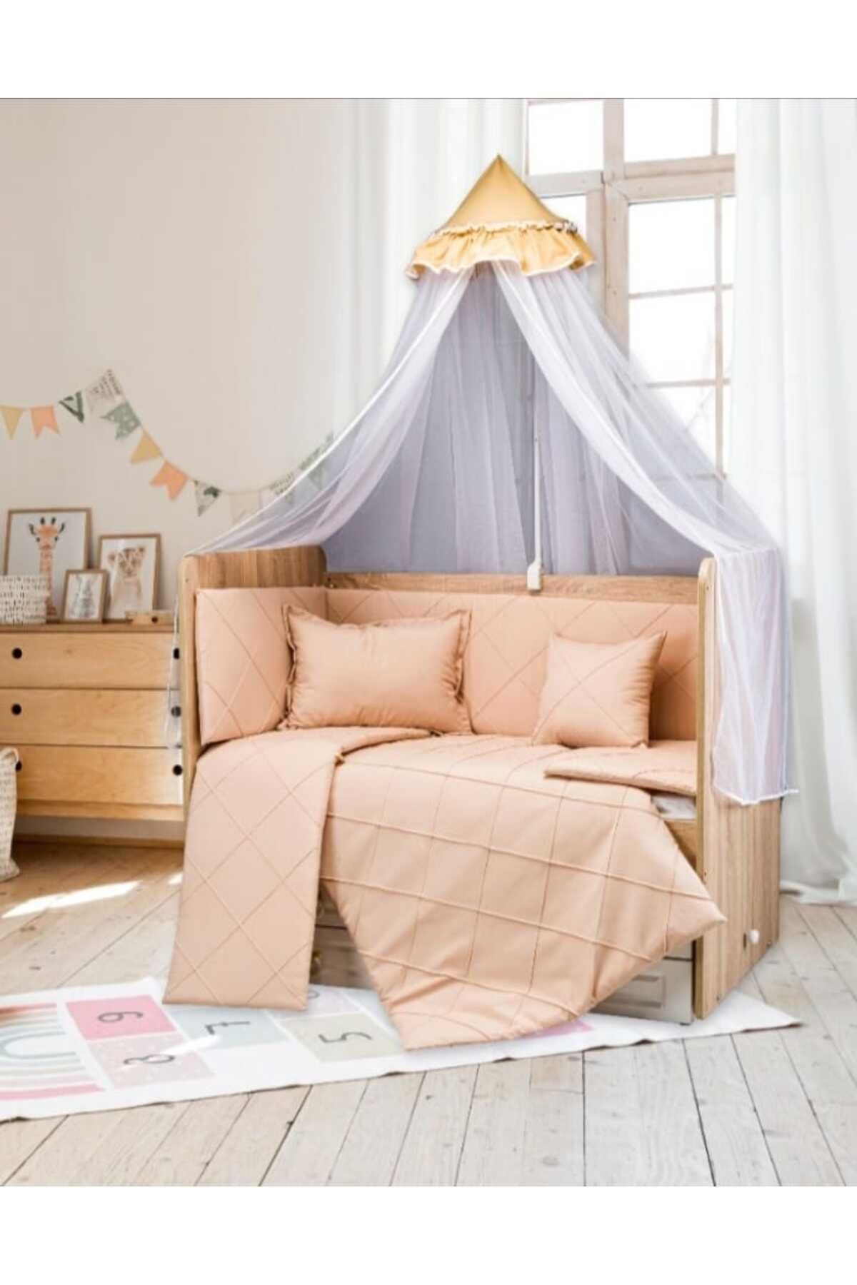 TUGU HOME&BABY NERVÜR %100 PAMUK 10 PARÇA 70x130 cm BEŞİK UYKU SETİ,BEBEK UYKU TAKIMI,ANNE YANI SET