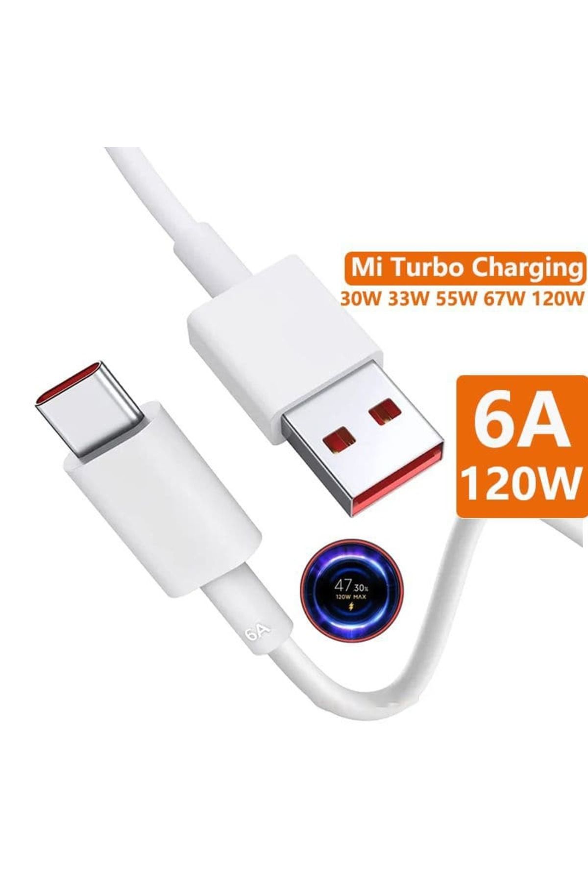 TEKNOTOK Max 120W Mi Turbo Kablo Saniye Göstergeli 6A Type-c Kablo