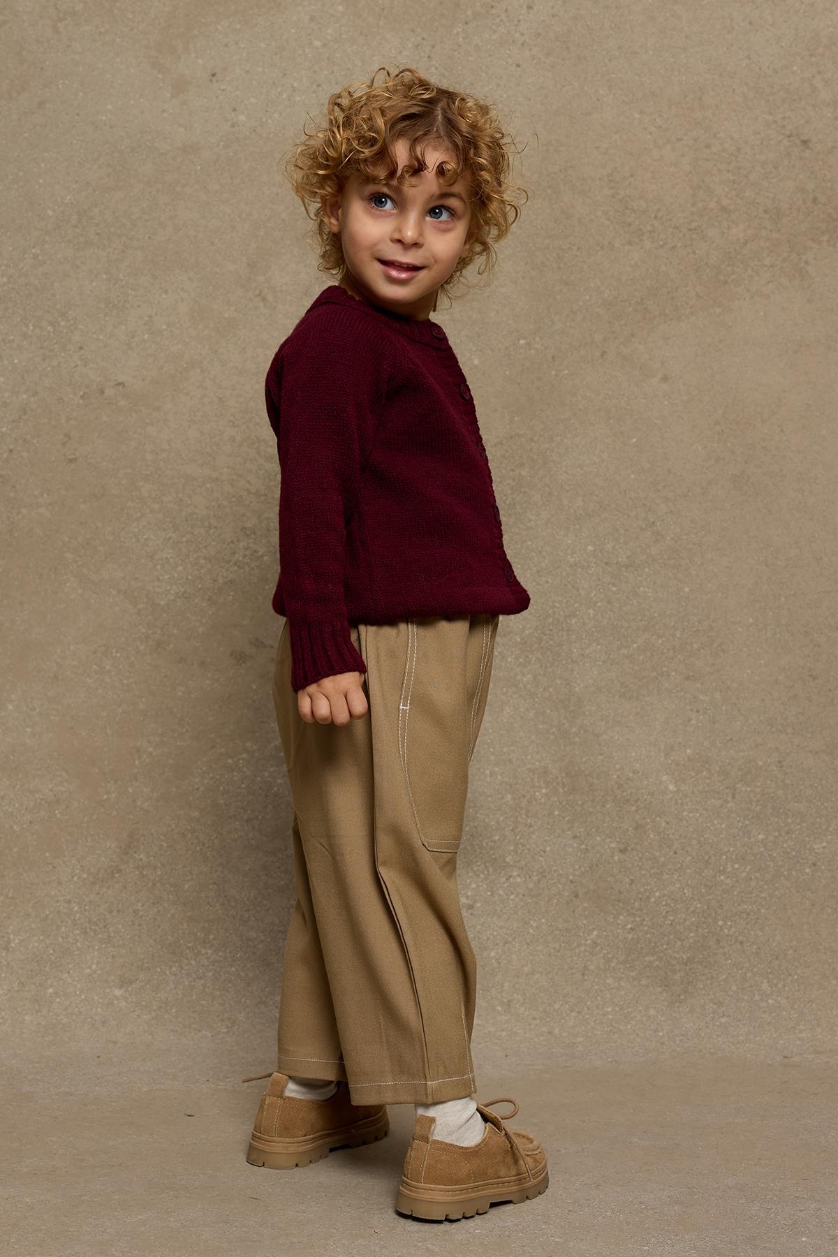 Fahhar Kids Triko Hırka Bordo fotoğrafı 5 (önizleme)