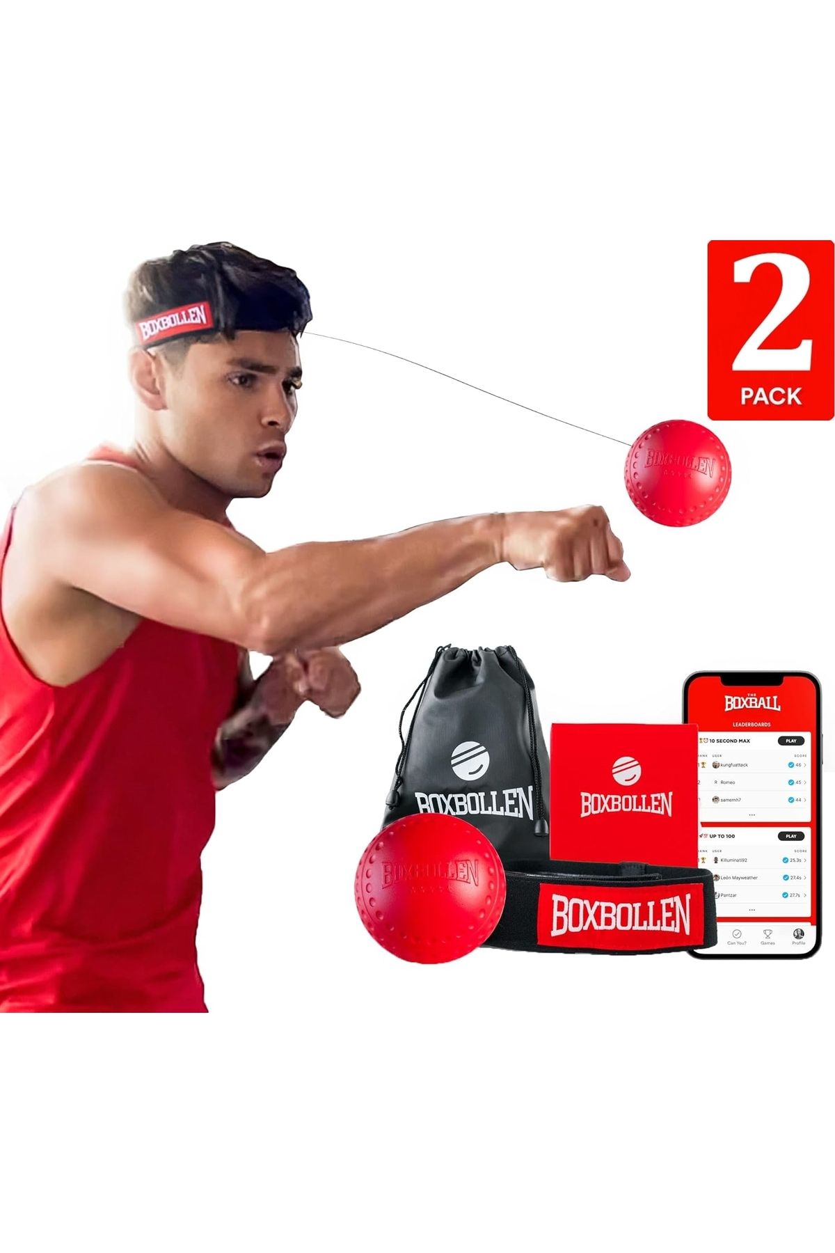 Boxbollen 2'li Göz Ve El Koordinasyon Antrenmanı - Box Koordinasyon Egzersizi - Reflex Koordinasyon Oyunu