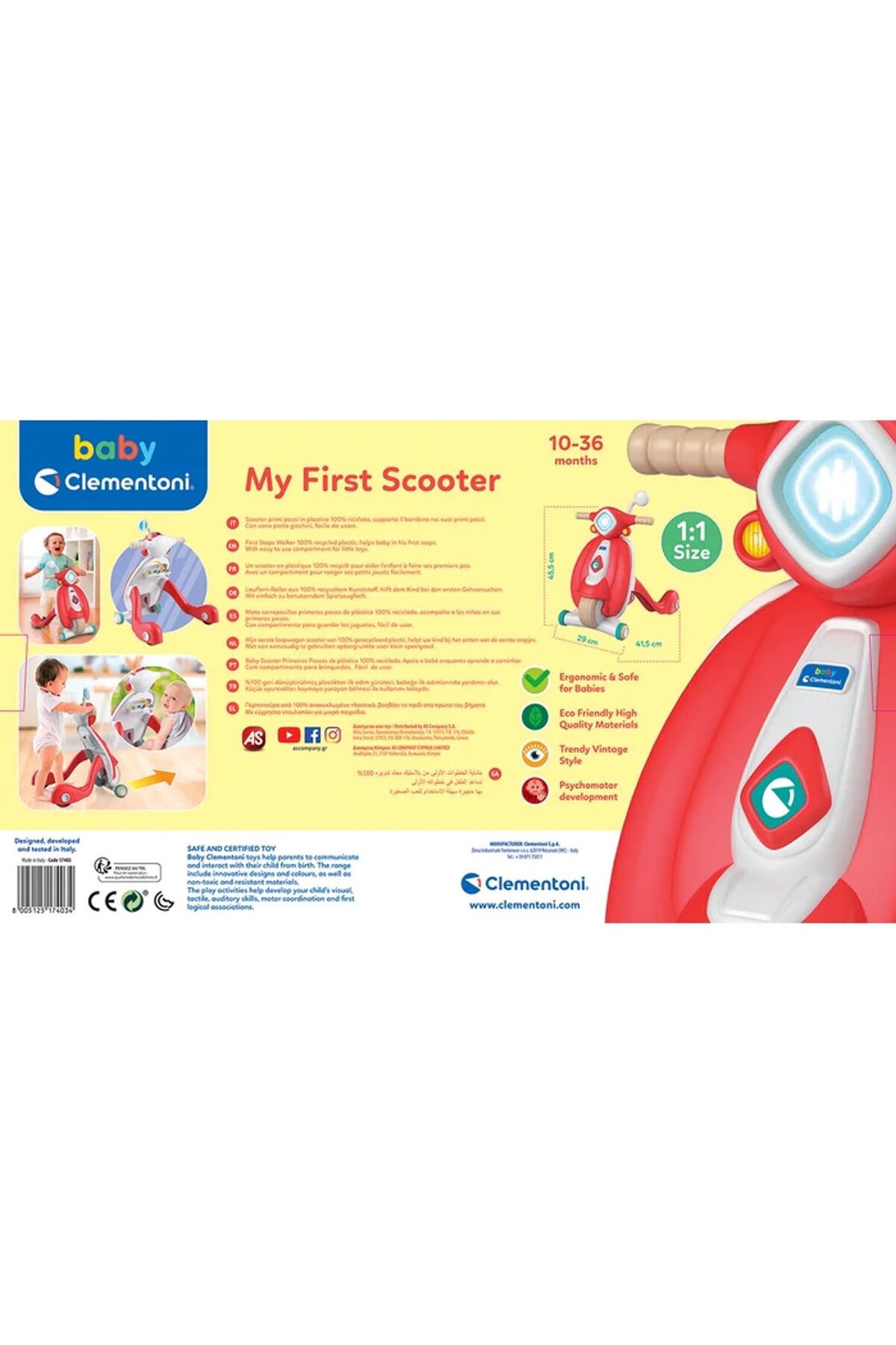 FABBA TOYS 17403 Baby Clementon.i İlk Adım Yürüteci Eğitici Aktivite Bebek Yürüteci +6 Ay fotoğrafı 5 (önizleme)