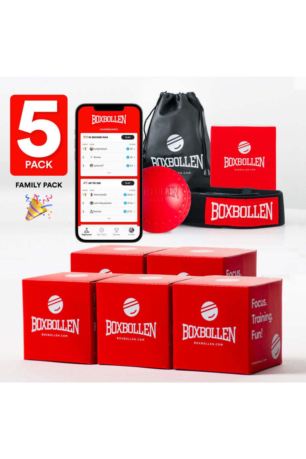 Boxbollen 5'li Göz Ve El Koordinasyon Antrenmanı - Box Koordinasyon Egzersizi - Reflex Koordinasyon Oyunu