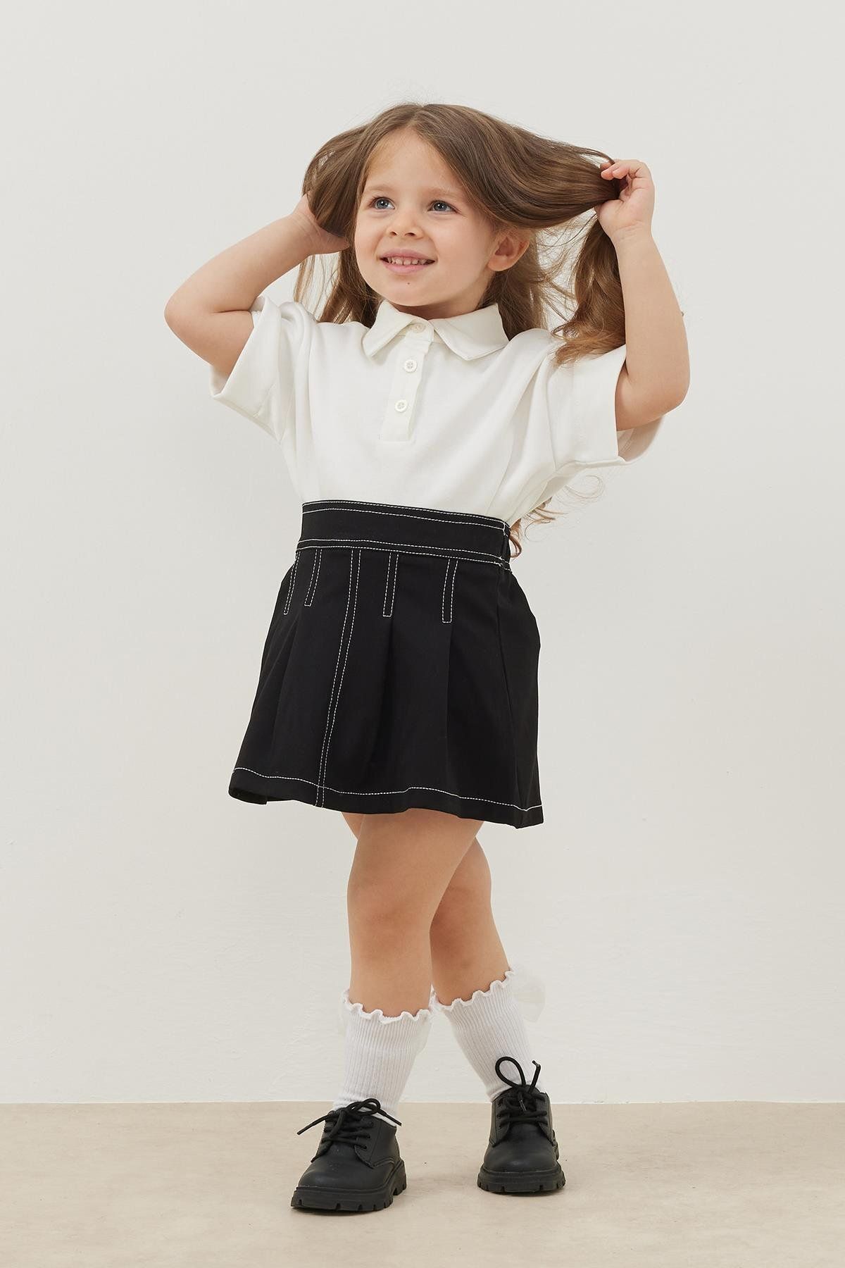 Fahhar Kids-Black Pleated Skirt 2