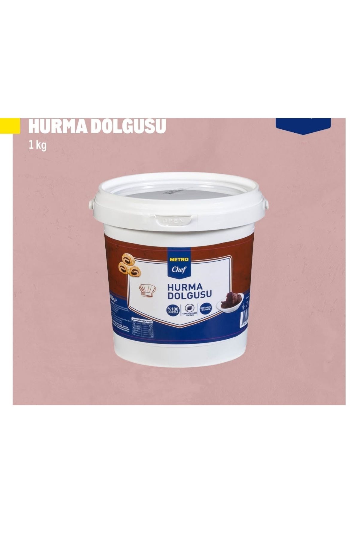 Magnotto Hurma Dolgusu Hurma Ezmesi Hurma Püresi Lokma içi Pasta Malzemesi 100 % Doğal Şeker İlavesiz 1 Kg