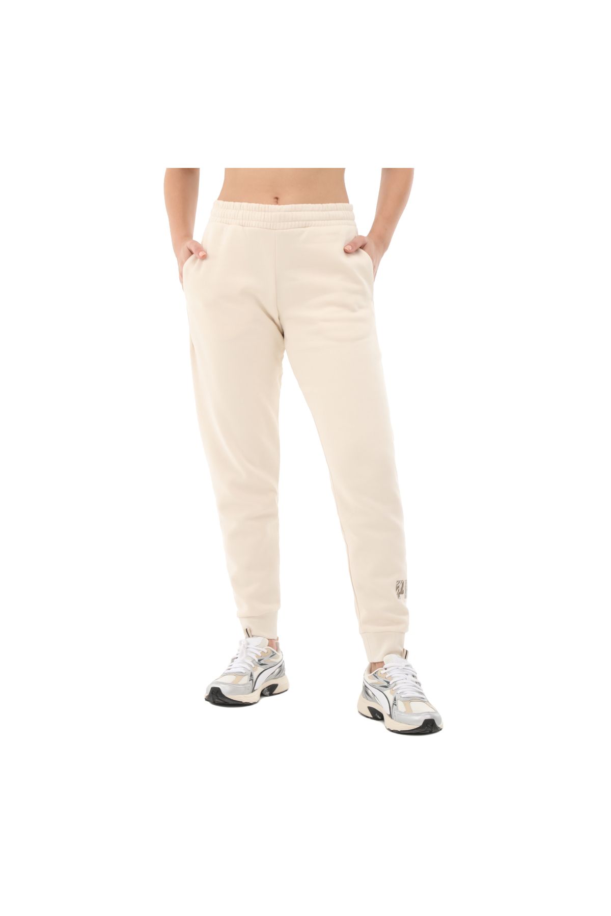 Puma 681496 -87 Ess Animal Pants Fl Pantaloni De Trening Dama Crem Femeie - XS