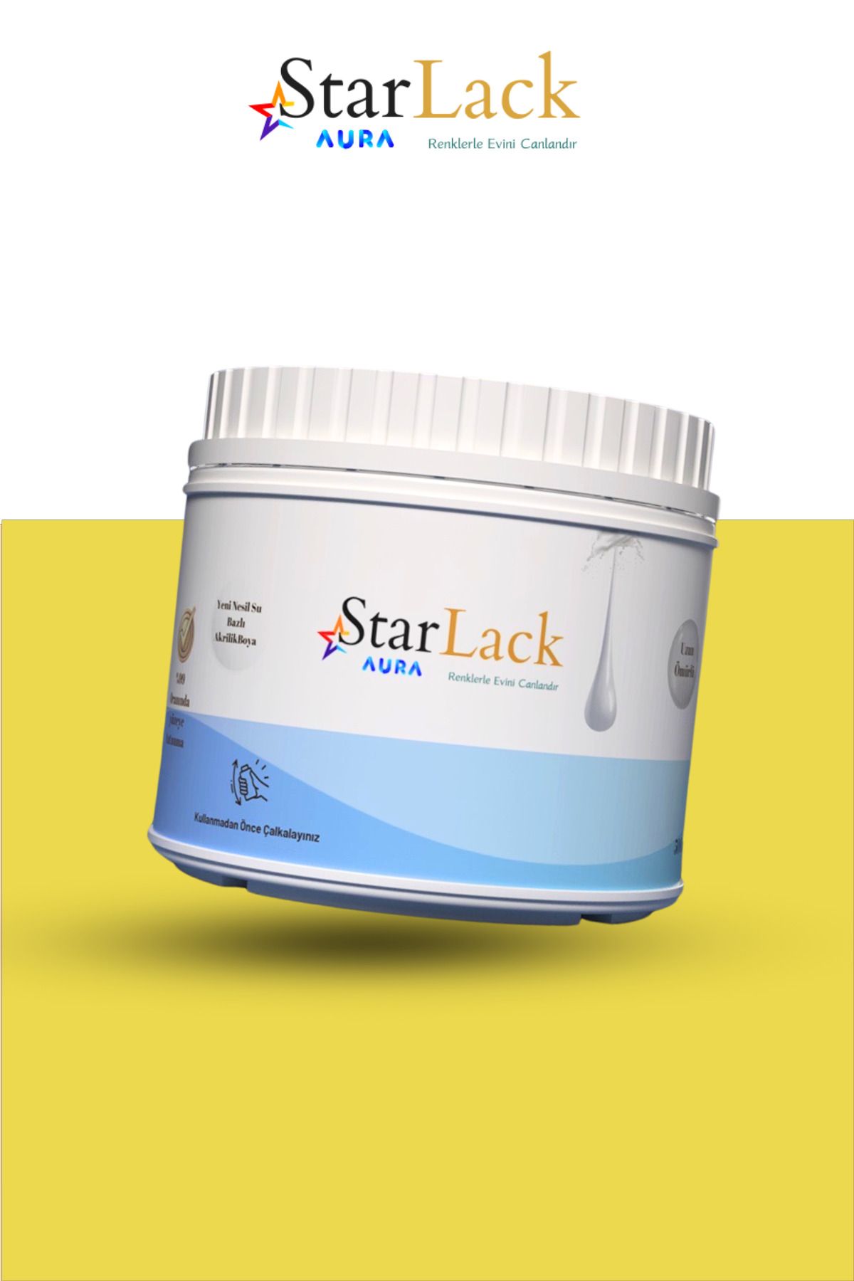 starlack Aura 500ml Akrilik Su Bazlı Hobi Dönüşüm Boyası ( Tezgah-fayans-dolap-cam-plastik-ahşap-kapı )