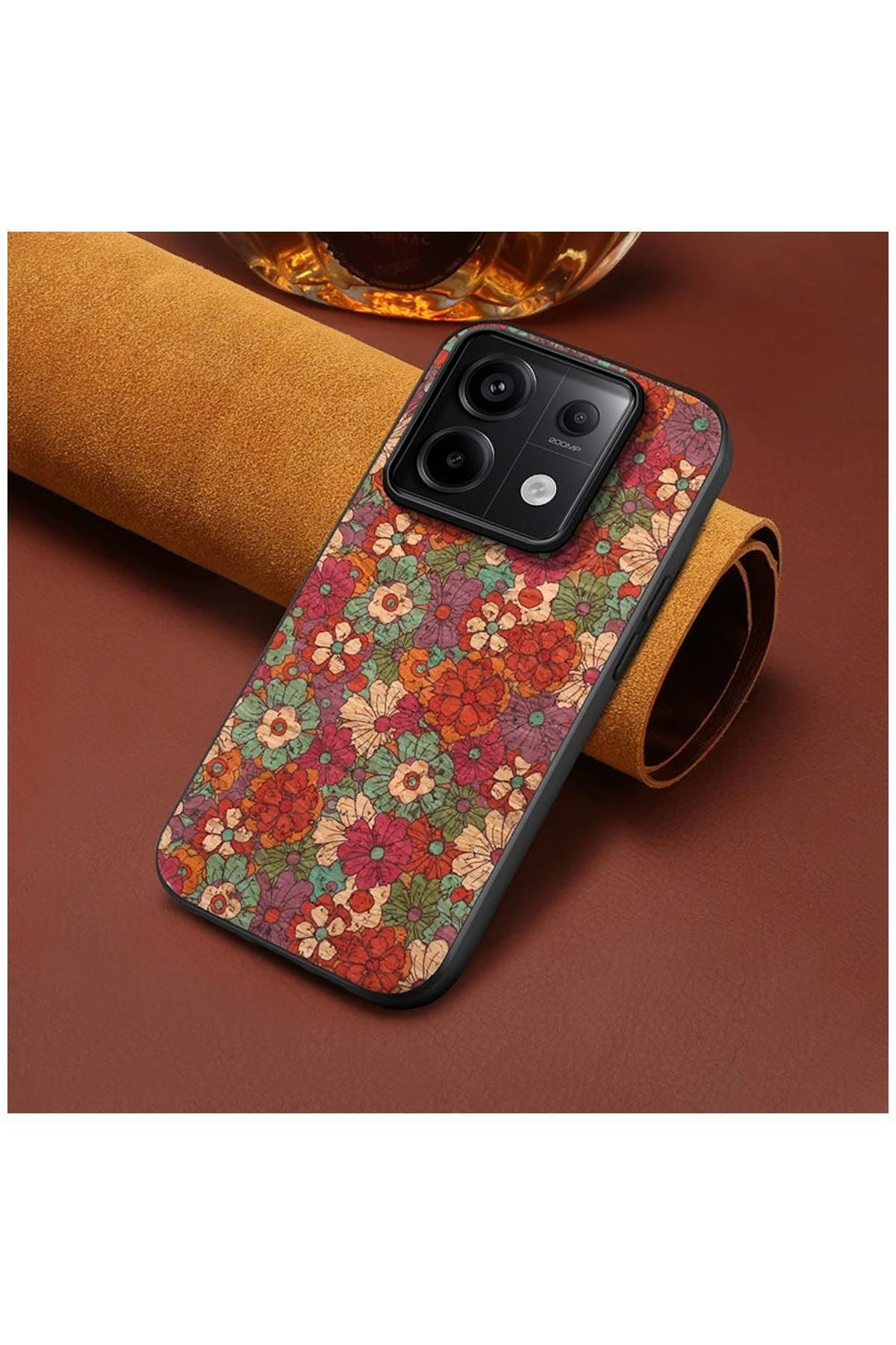 Zebana Xiaomi Redmi Note 14S Uyumlu Kılıf Zebana Vintage Kumaş Kılıf Desen 2