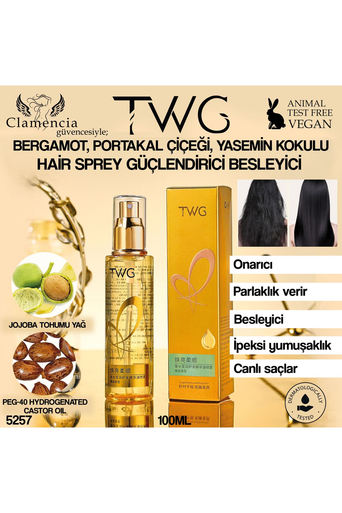 twg Parfüm Özlü Saç Yatıştırıcı Yağ Spreyi 100ml