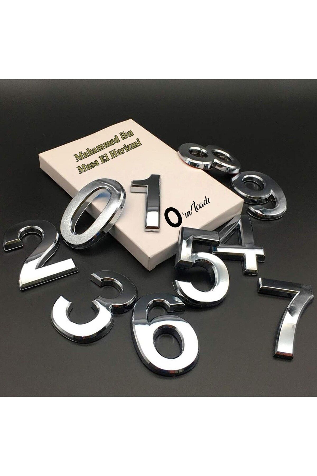 Badem10-Chrome Color 50 mm Small Size Door Numbered - 4 Figures Four Count Adhesive 1 Piece 6