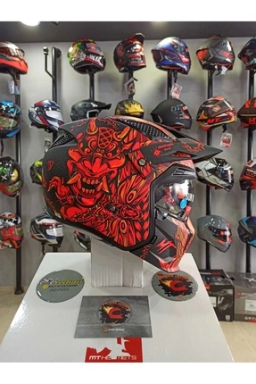 MT Helmets Street Fighter Hellish B5 Mat Kırmızı Modüler Çene Kask