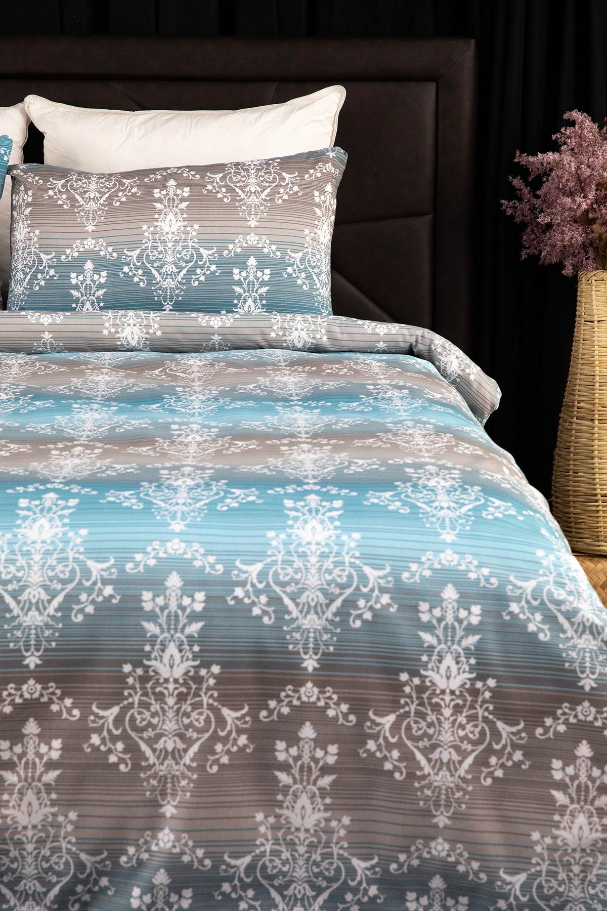 FAVORA-Nova Double Bedding Set with Elastic Sheets - Petrol 3