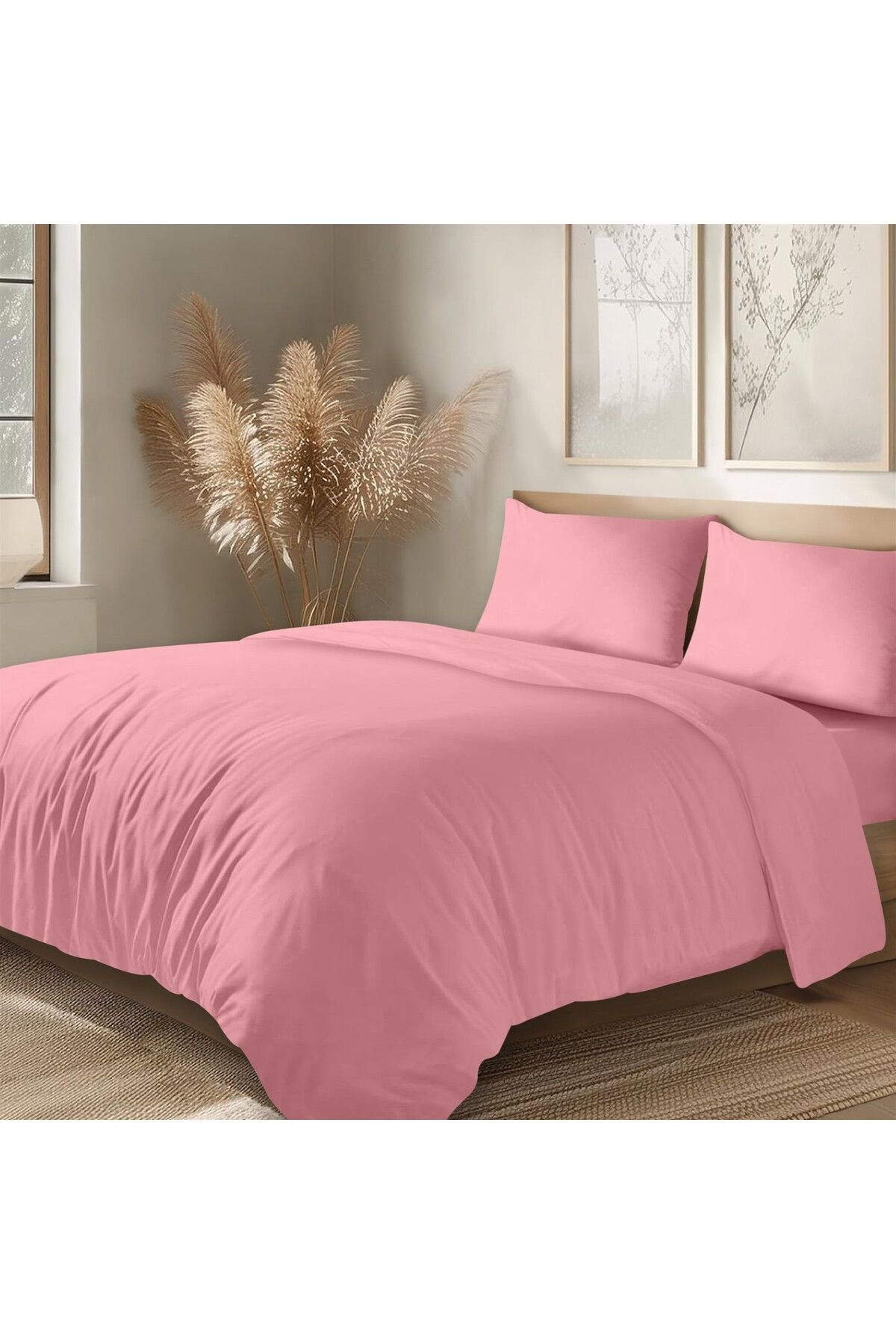 Evim-Pink Double Organic Cotton Duvet Cover Set - 200X220 cm 1