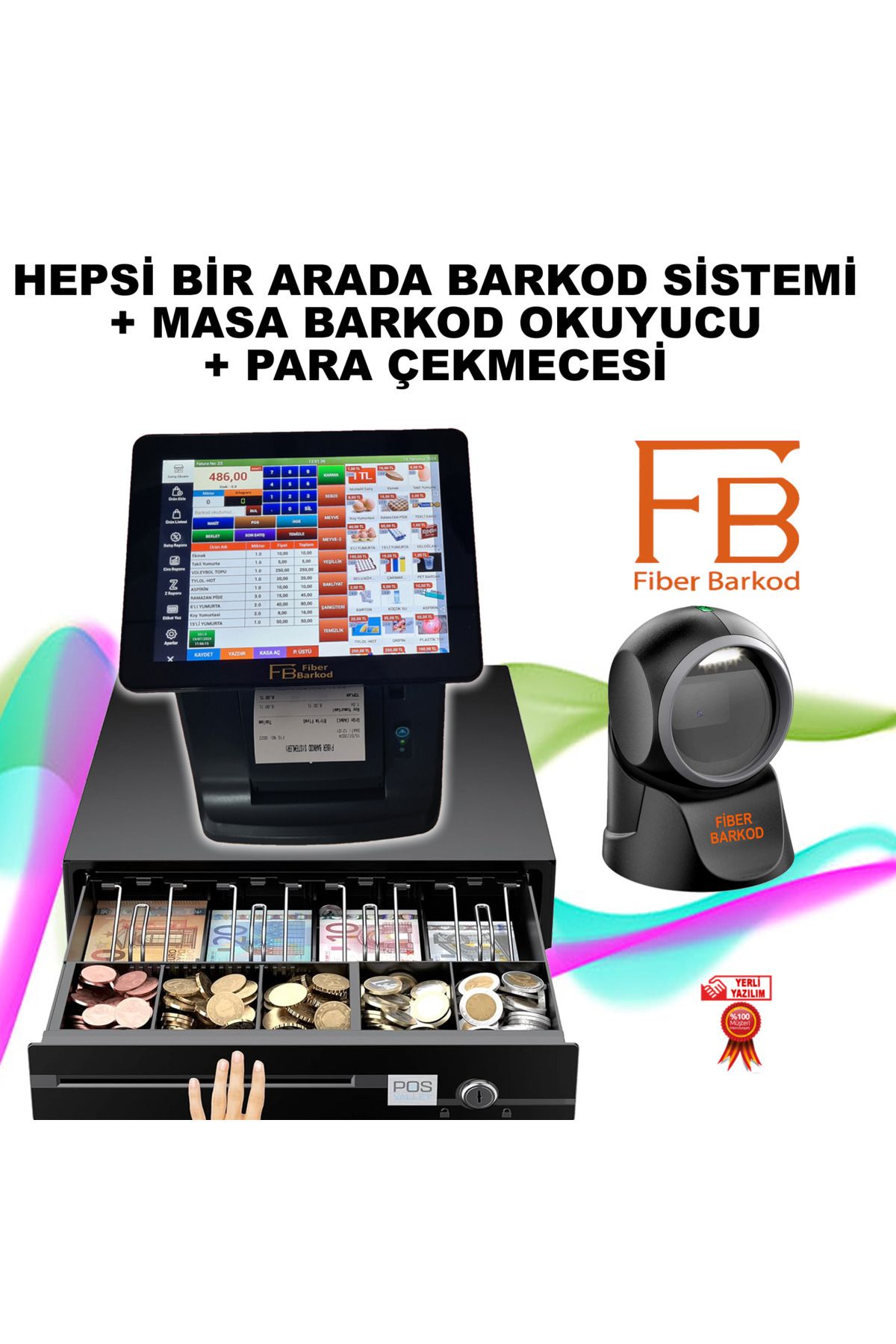 FİBER BARKOD EN UYGUN MARKET BARKOD SİSTEMİ / ANDROİD SET / FİBER BARKOD