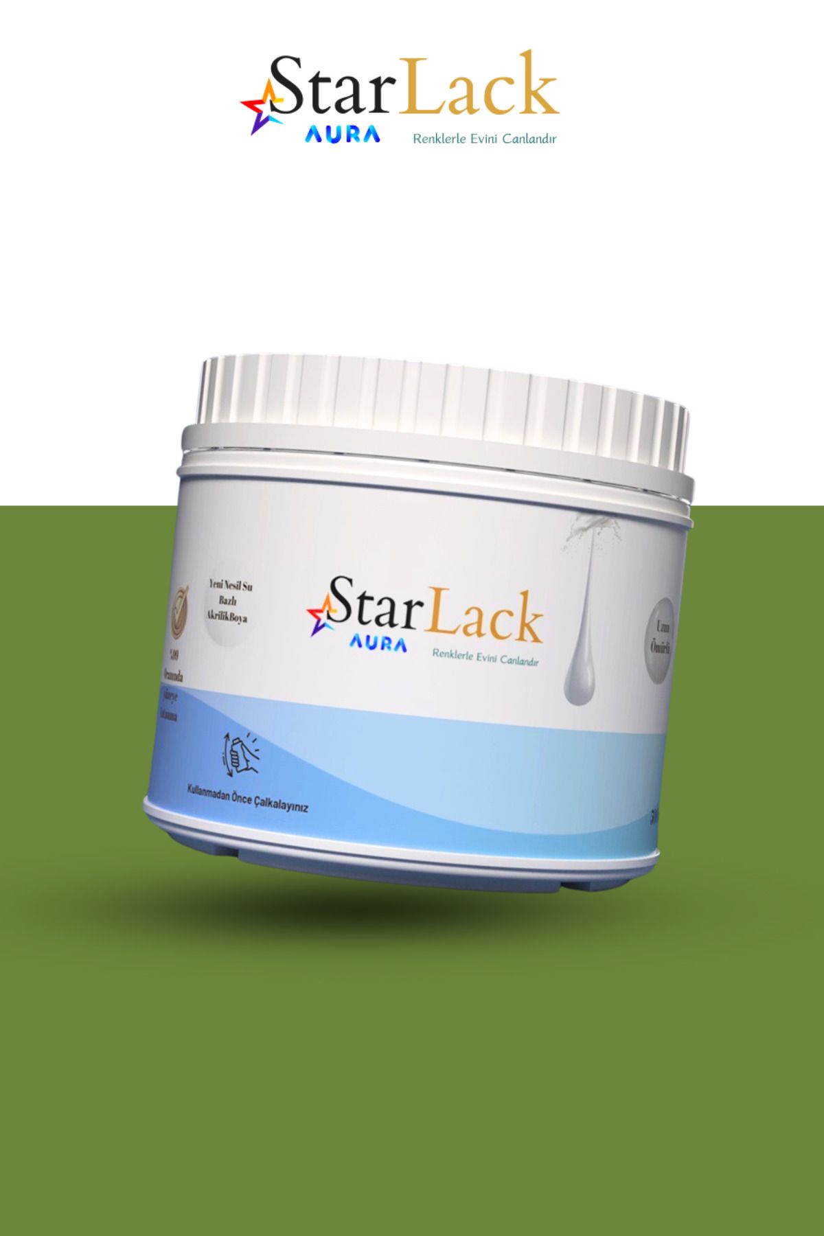 starlack Aura 500ml Akrilik Su Bazlı Hobi Dönüşüm Boyası ( Tezgah-fayans-dolap-cam-plastik-ahşap-kapı )