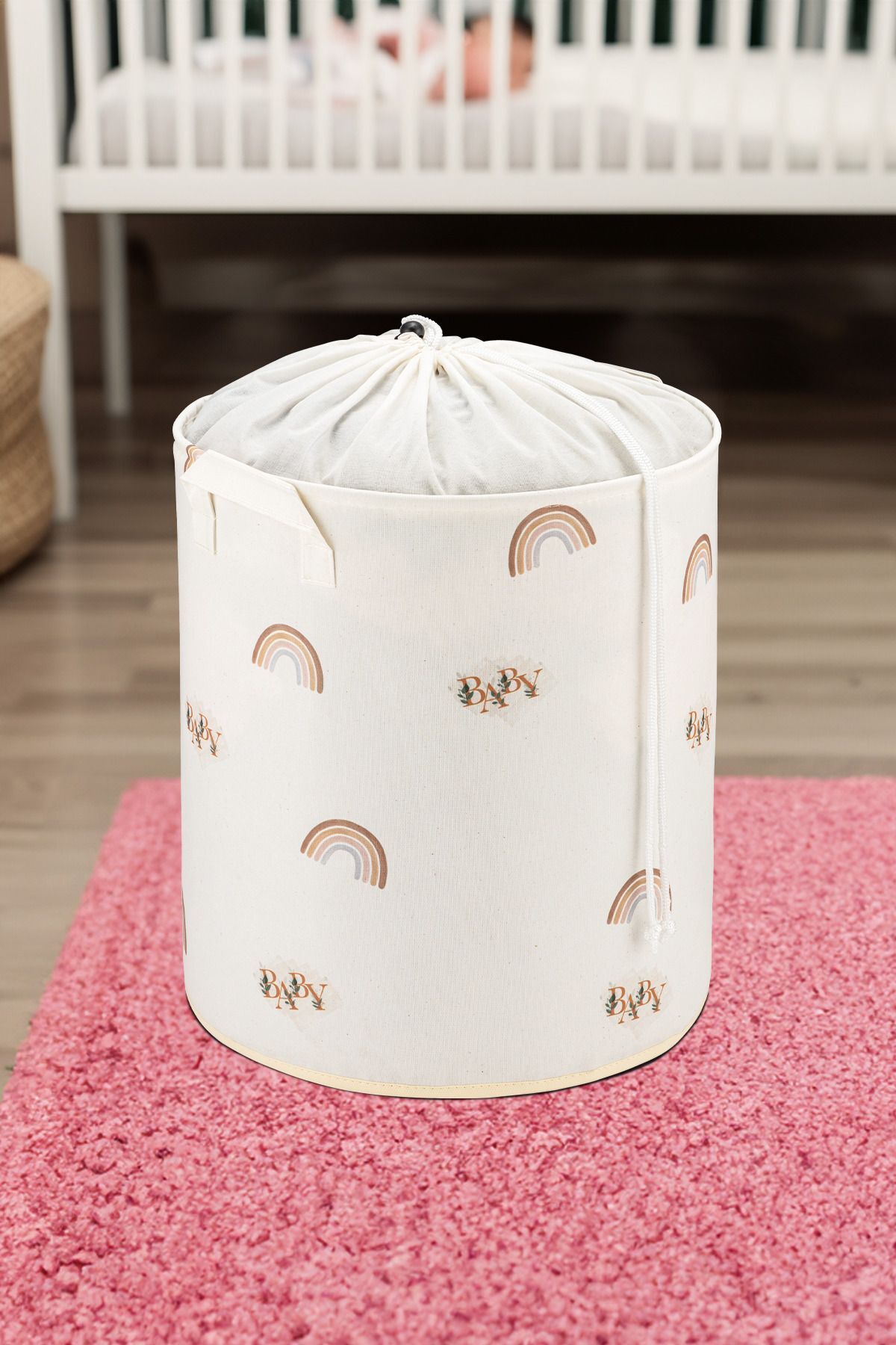 Rope Home Cutie De Depozitare Din Plasă Baby Little Design - Coș Murdar De Jucării 37x40 - One Size