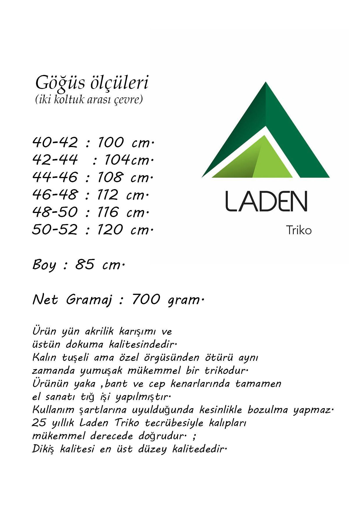 Laden-Cardigan negru de iarnă - detaliu de broderie, fermoar și gros 2