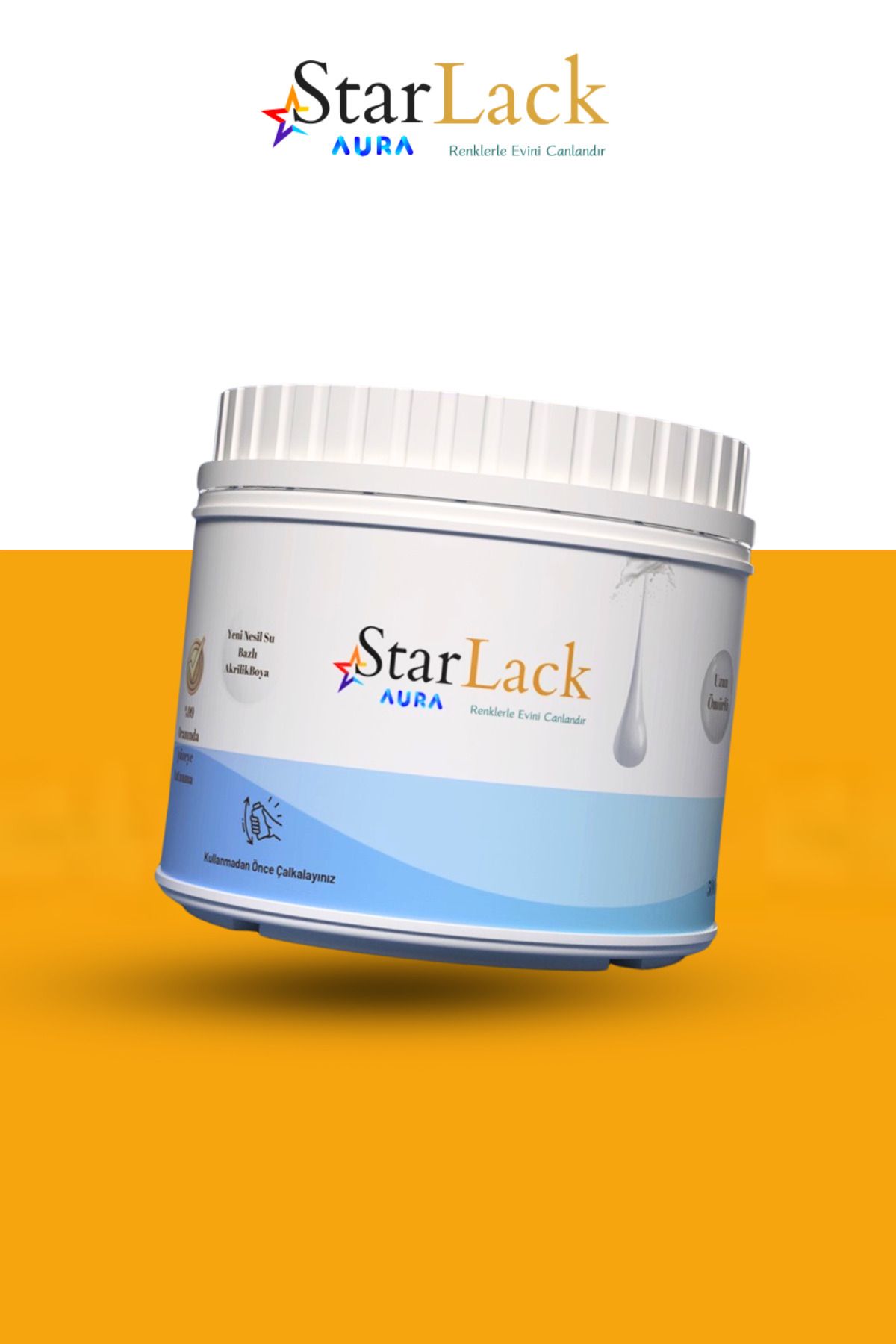 starlack Aura 500ml Akrilik Su Bazlı Hobi Dönüşüm Boyası ( Tezgah-fayans-dolap-cam-plastik-ahşap-kapı )