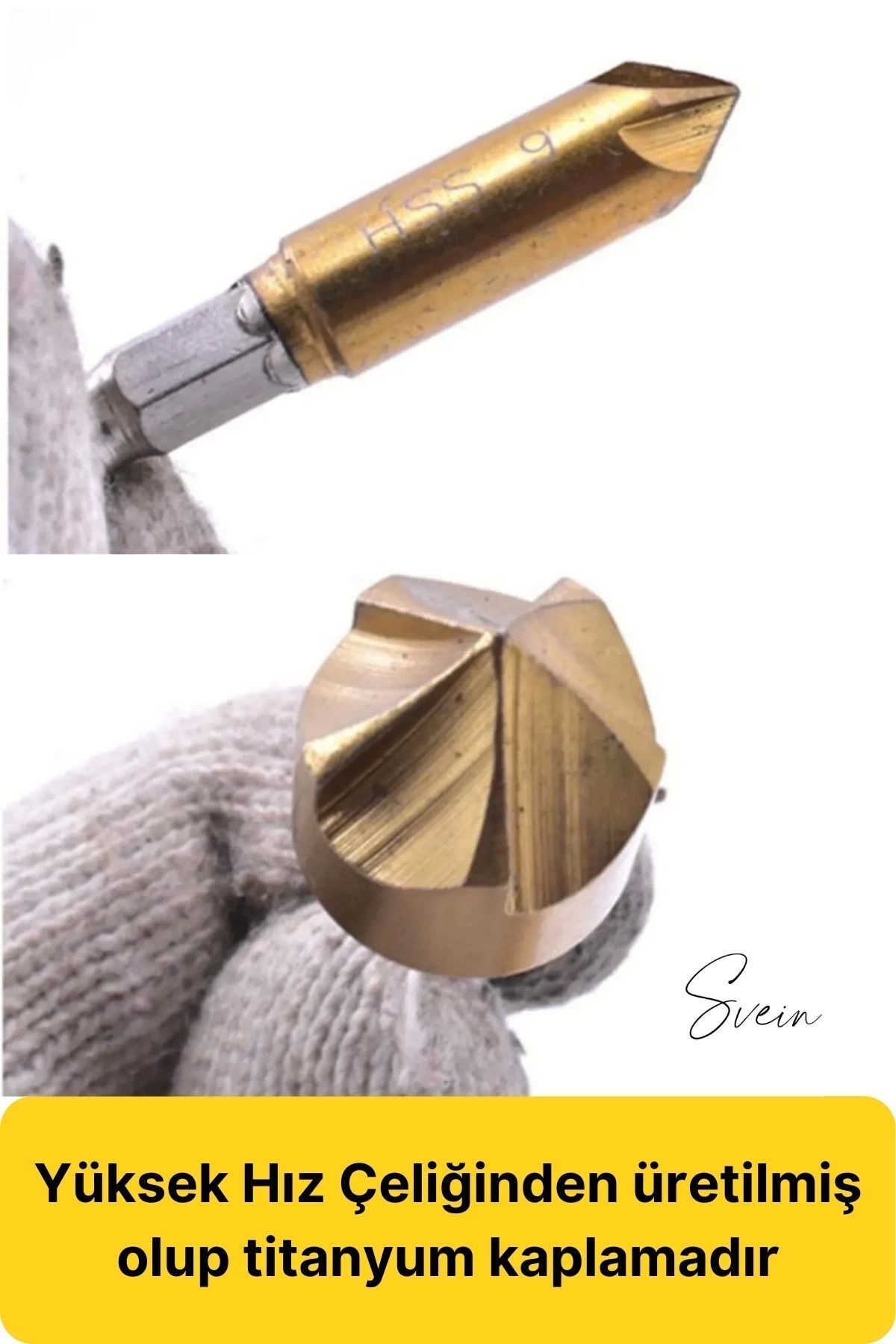 Svein 6 Parça Premium Titanyum Kaplama HSS Bits Uçlu Kırılmaz A