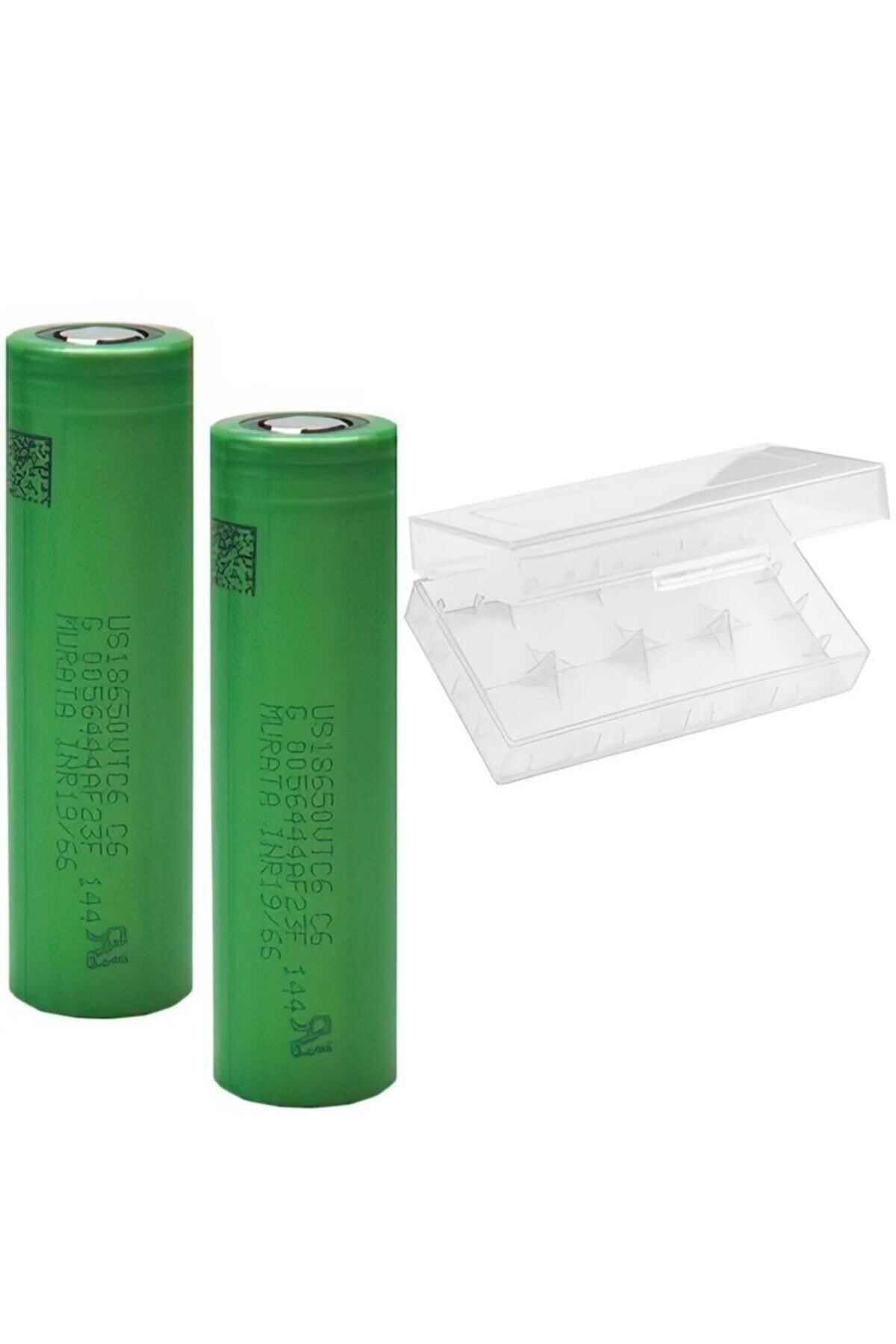 MURATA Vtc6 18650 3.7v 3000mah 30a Li-ion Şarjlı Pil + Pil Taşıma Kutusu 2'li Set