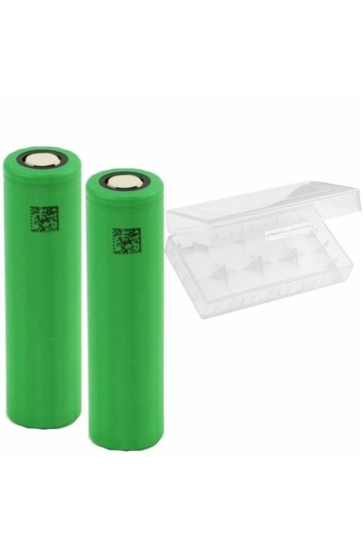 MURATA Vtc5 18650 3.7v 2600mah 30a Li-ion Şarjlı Pil + Pil Taşıma Kutusu 2'li Set