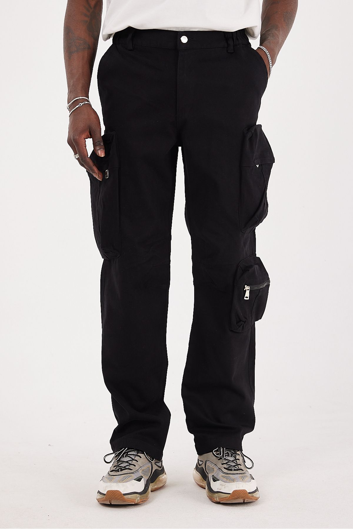 EKSİ-1-Black Baggy Fit Men's Trousers - Bag Pocket 3