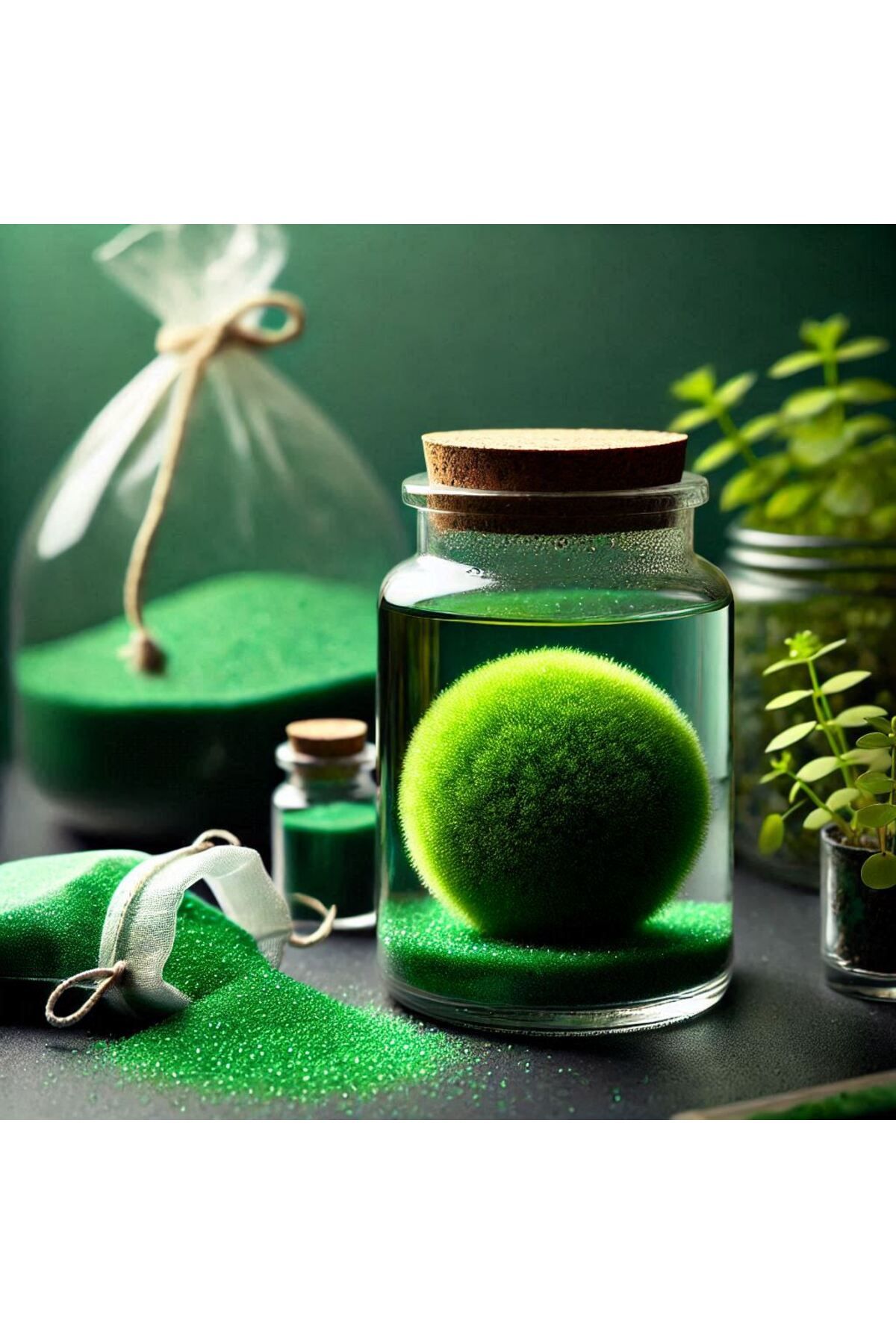 MDİZMİR Yeşil Kum • Marimo Şans Yosunu • Bakım Kumu • Yosun Topu için 100 Gr Marimo Moss Ball Kumu