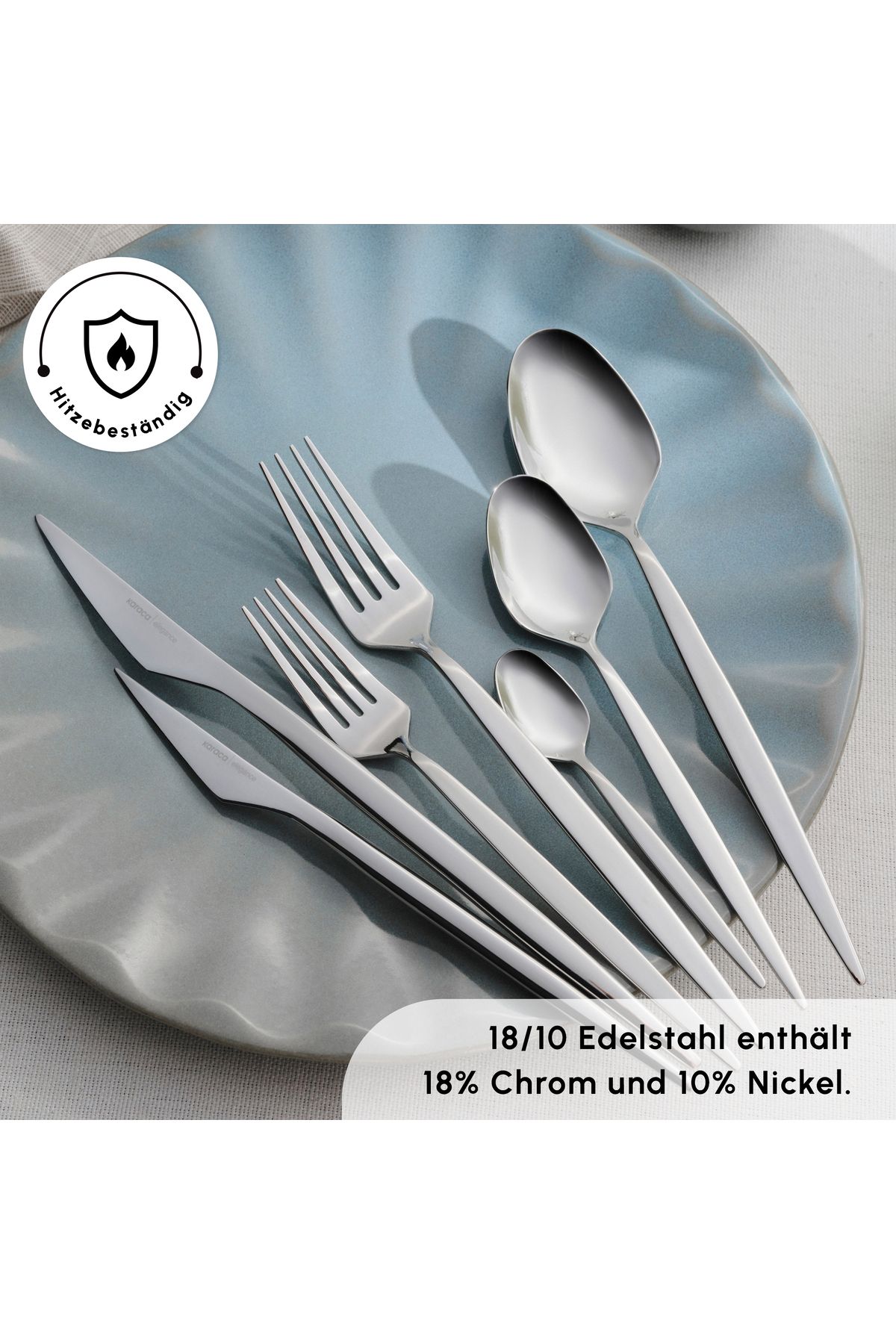 Karaca-Thor 84-teiliges Tafelbesteck mit Schachtel, Edelstahl in eleganter Box Stilvolles 5