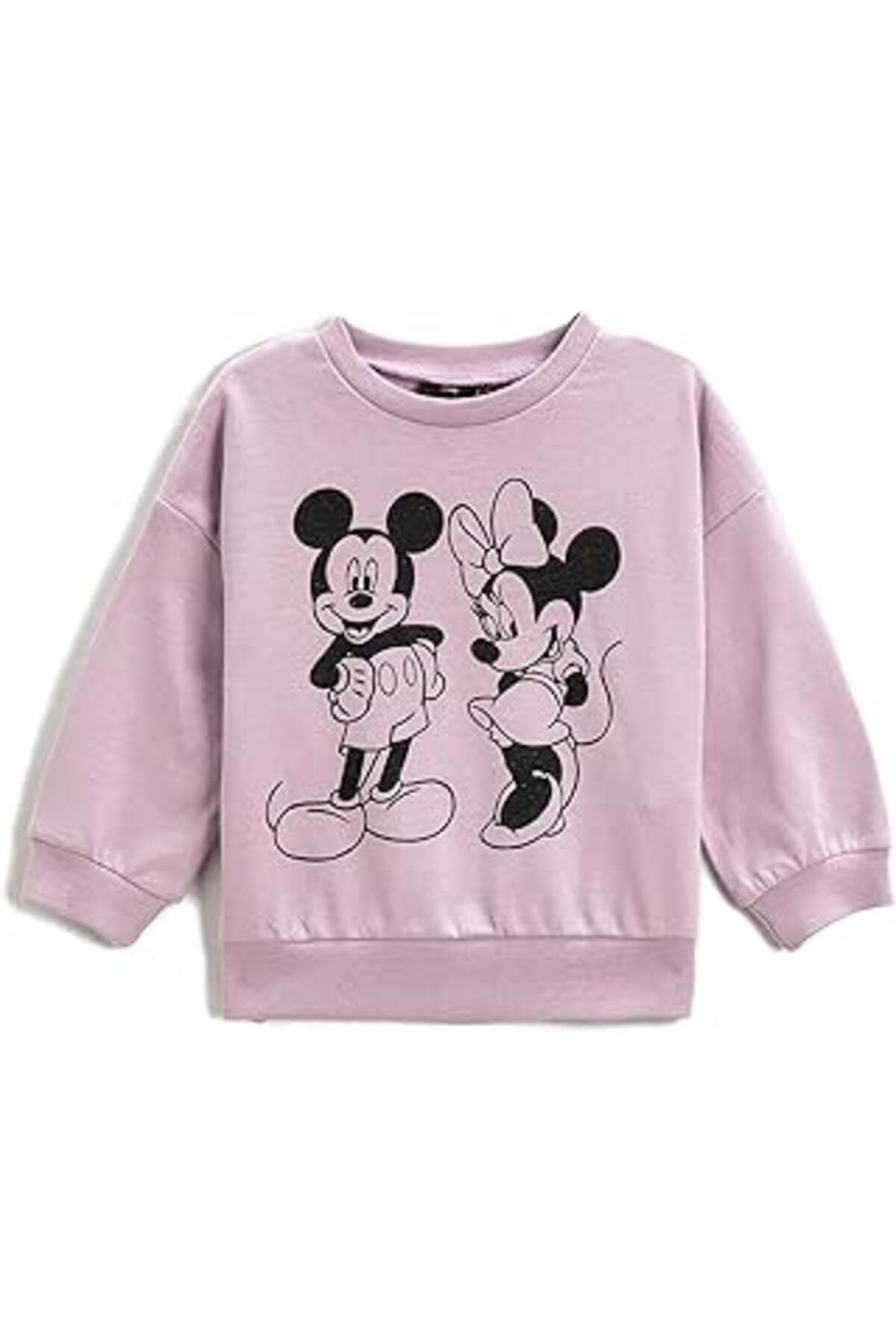 Genel Markalar Koton Mickey Ve Minnie Mouse Baskılı Lisanslı Sweatshirt Pamuklusweatshirtkız Bebek