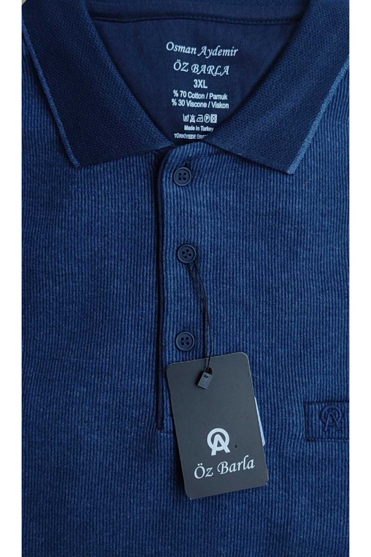 ÖZ BARLA TRİKO Büyük Beden Yakalı Cepli Selanik Baba Kazak [pamuklu Üst Kalite Gramajlı Kalın Ürün] 3xl.4xl görsel 4