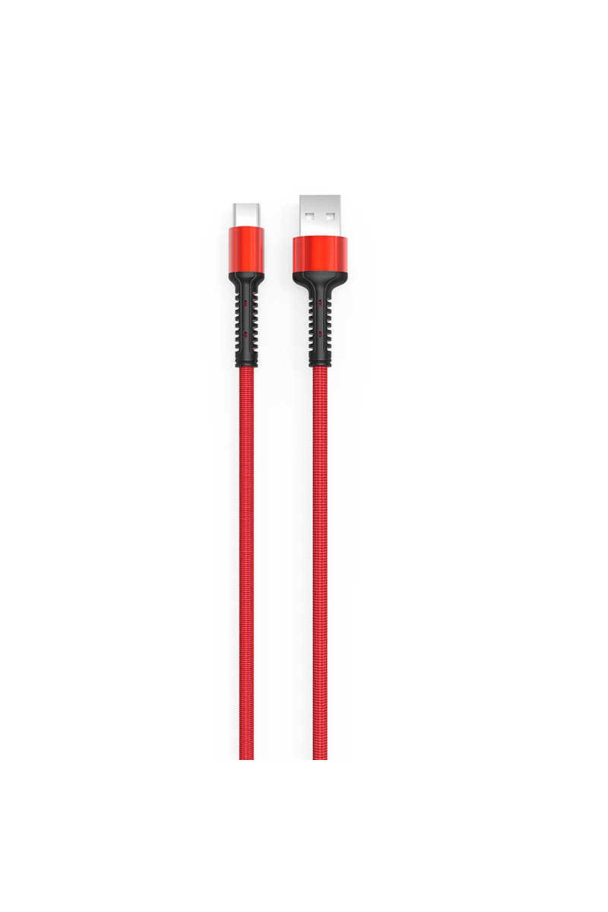 szr store Kırmızı LS64 Type-C Usb Kablo