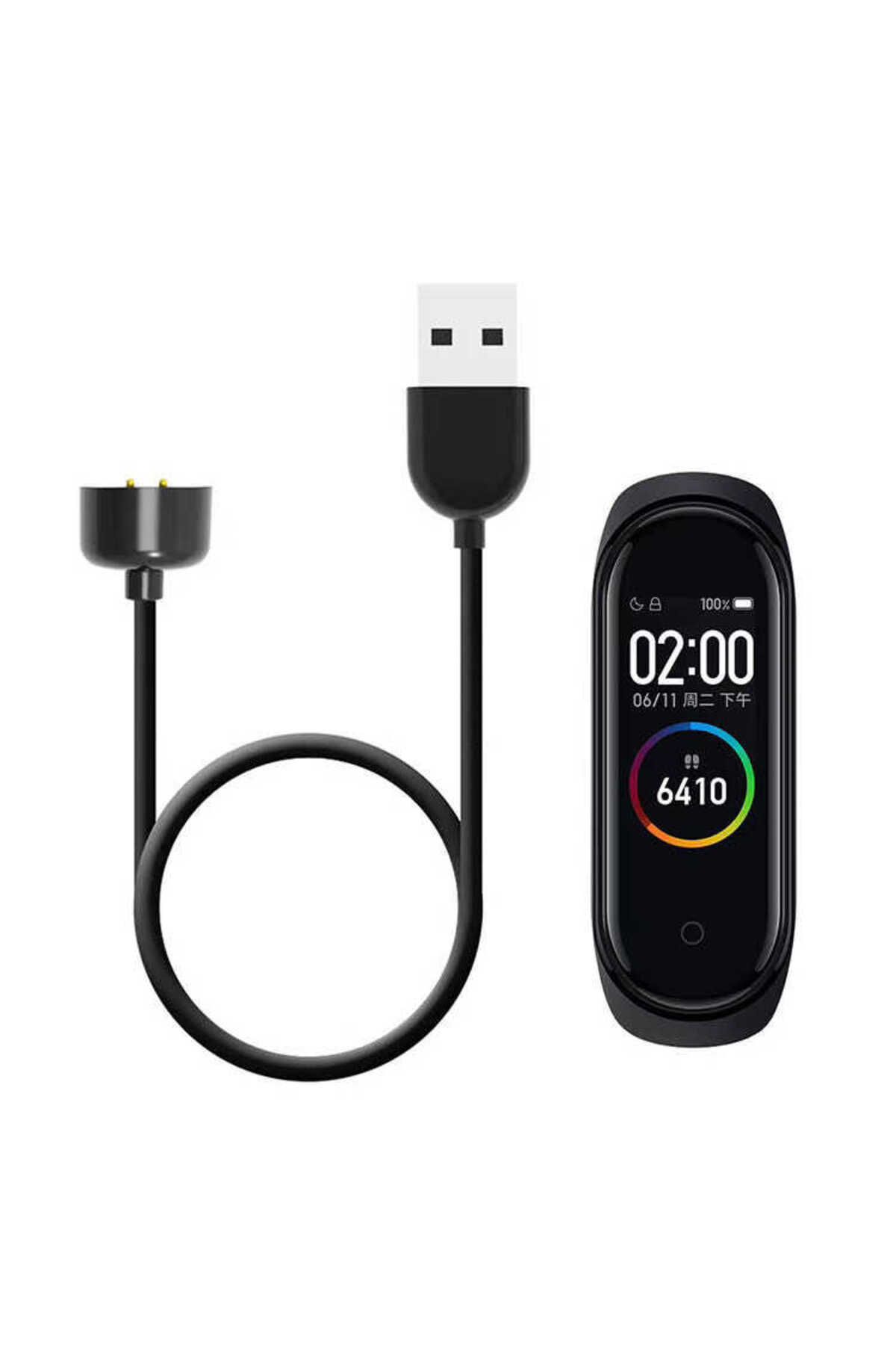 zore Siyah Xiaomi Mi Band 6 Usb Şarj Kablosu-Zore Uyumlu