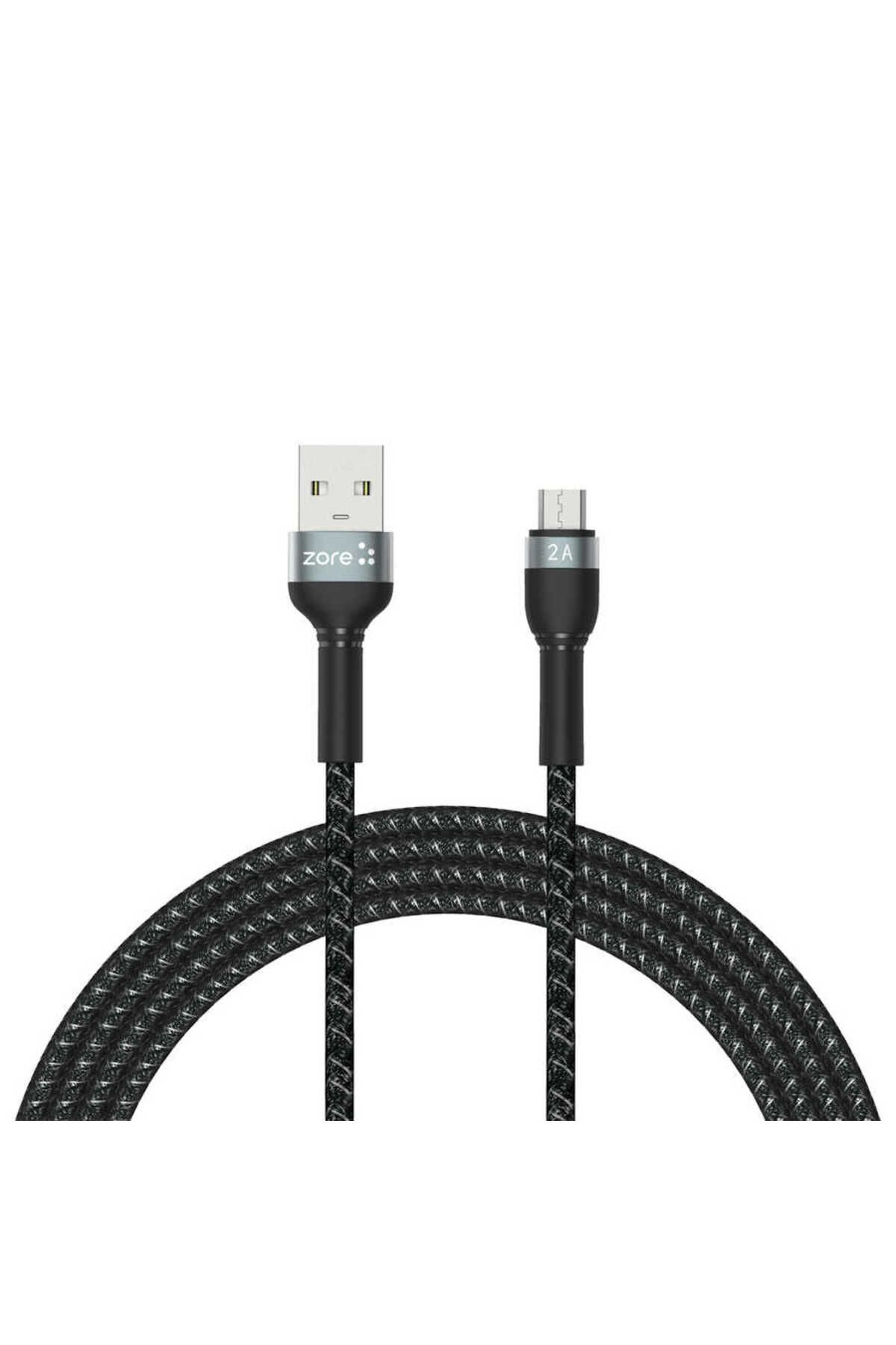 zore Siyah Shira Serisi Micro Usb Kablo 2 Metre-Zore