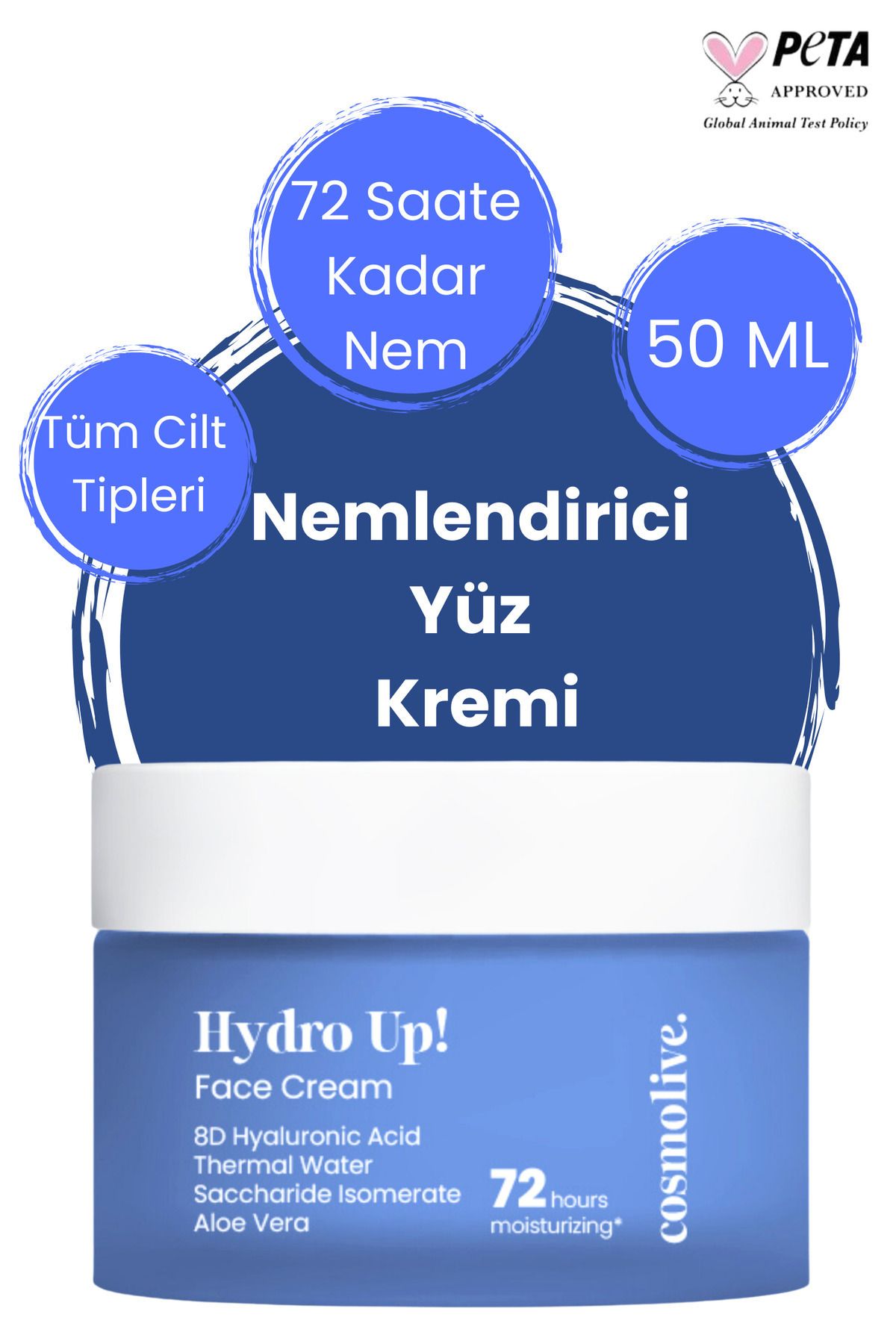 Cosmolive 72 Saat Etkili Nemlendirici Krem Hyaluronik Asit Kış Kremi 50ml