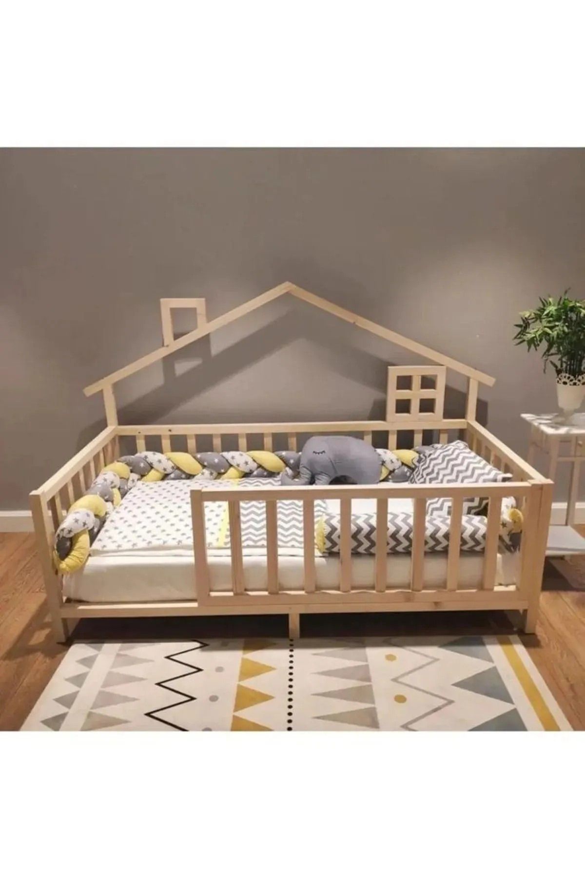 Genel Markalar Design AHŞAP ÇOCUK MONTESSORİ YATAK PENCERELİ