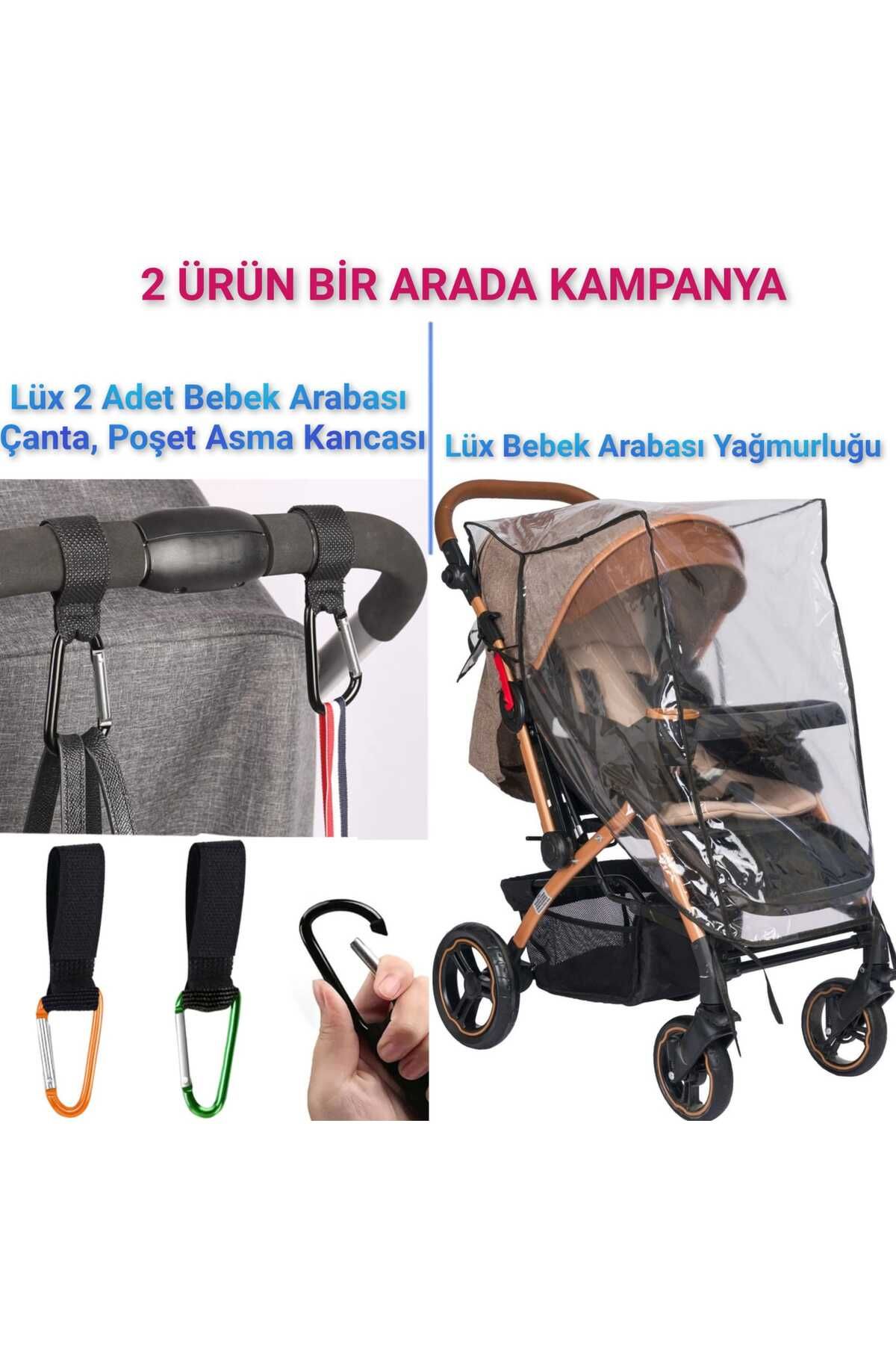 MorPort Lüks Bebek Arabası Yağmurluğu I  Puset Kancası I Bebek Arabası Askı Aparatı Çanta Askısı 2 Adet