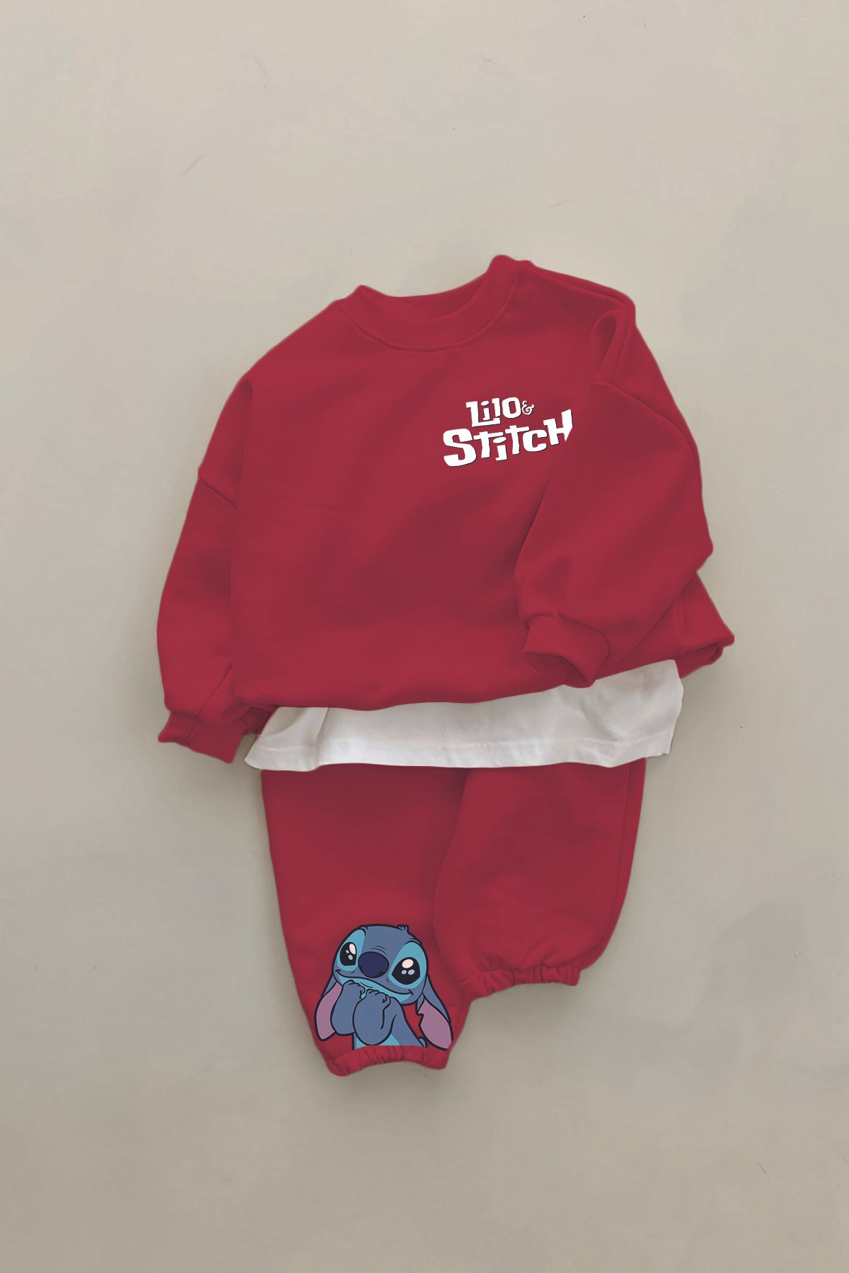 ADABEBEK-طقم أطفال مكون من قطعتين مطبوع عليه Lilo Stitch Premium - 23260 23261 1