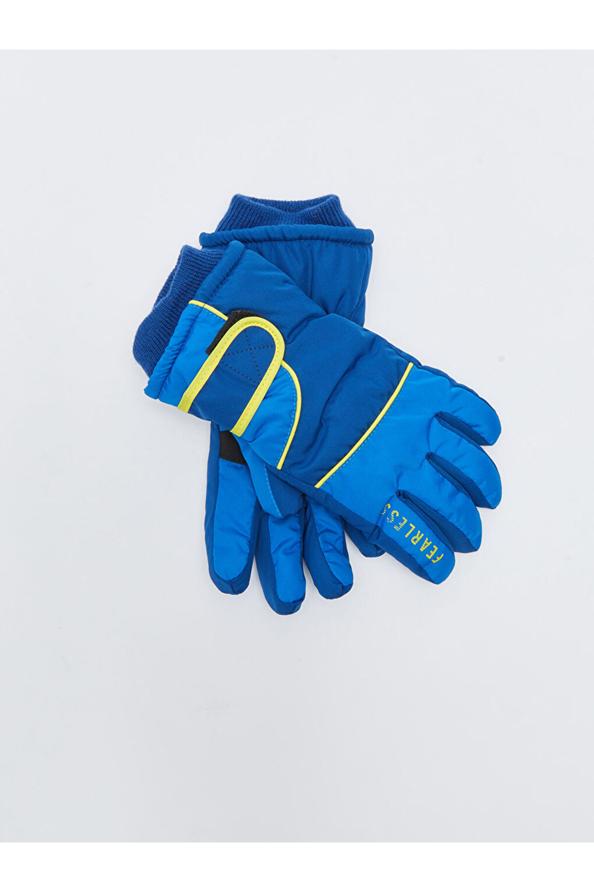 LC Waikiki Mavi Yazı Baskılı Erkek Çocuk Kalın Eldiven
