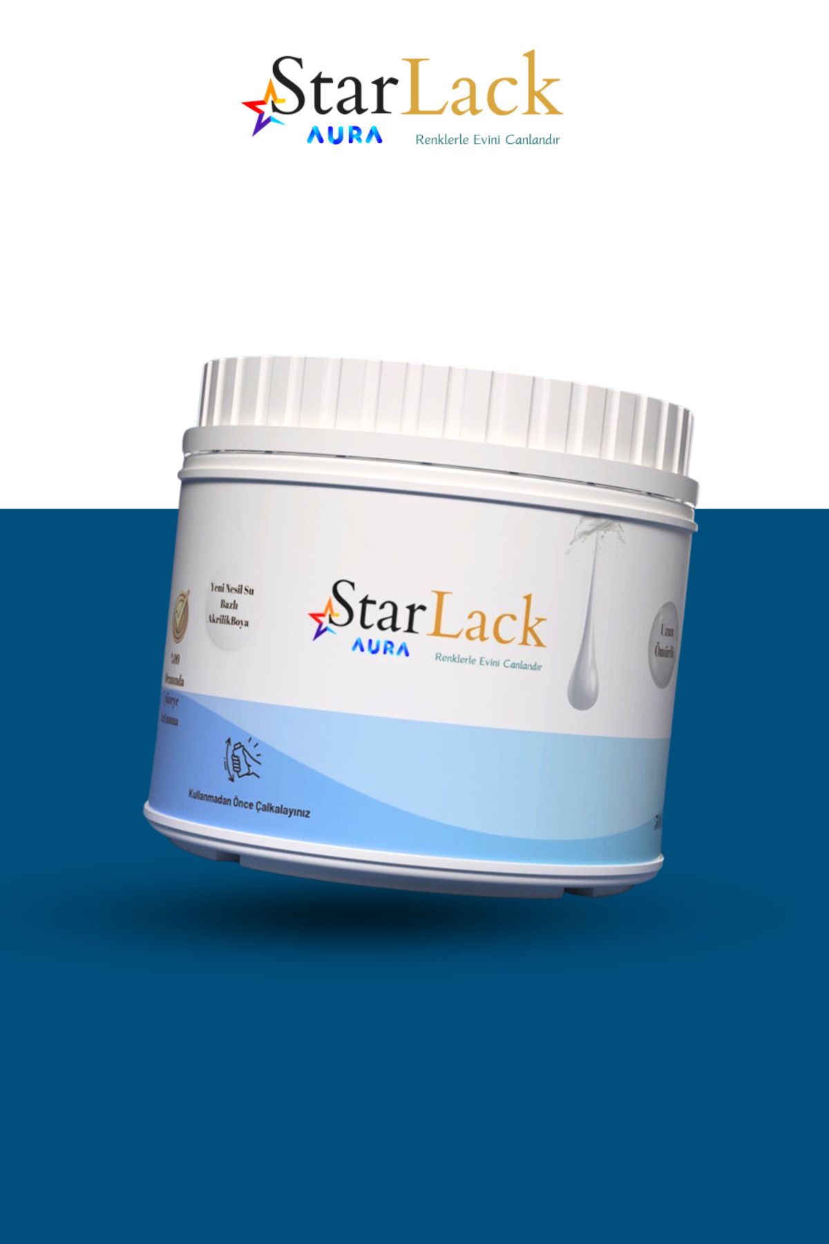 starlack Aura 500ml Akrilik Su Bazlı Hobi Dönüşüm Boyası ( Tezgah-fayans-dolap-cam-plastik-ahşap-kapı )